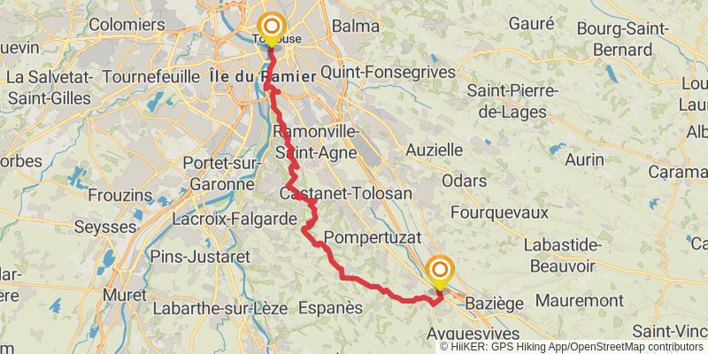 Via Tolosana alt 5 Map