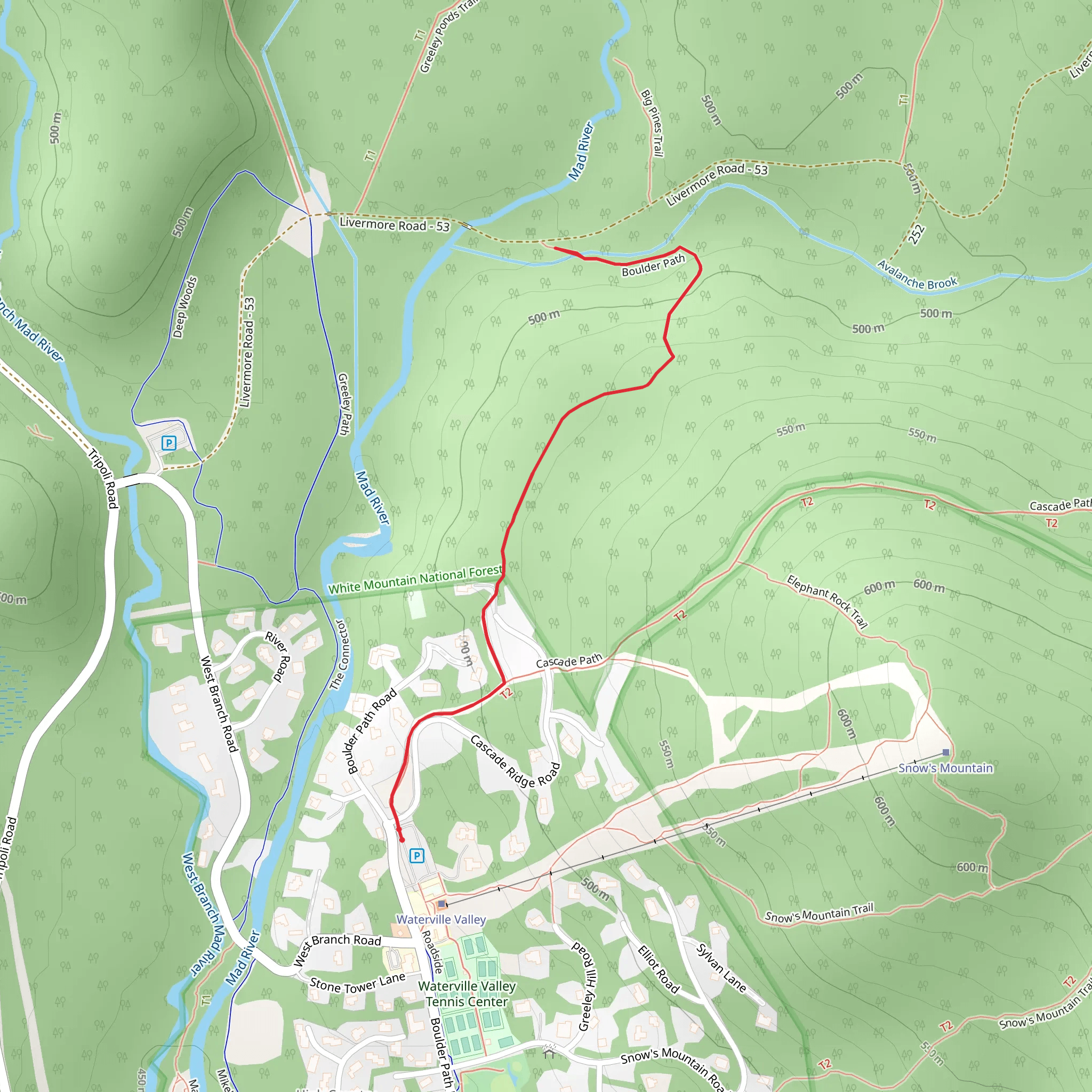 Boulder Path via Cascade Path Trail mobile static map