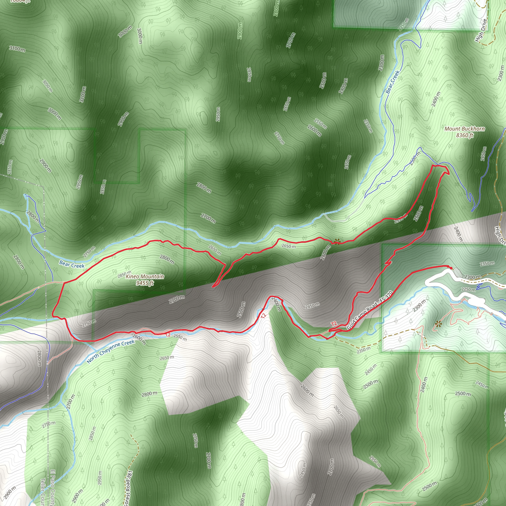 Seven Bridges Trail, Kineo Mountain Trail and Buckhorn Loop Trail mobile static map
