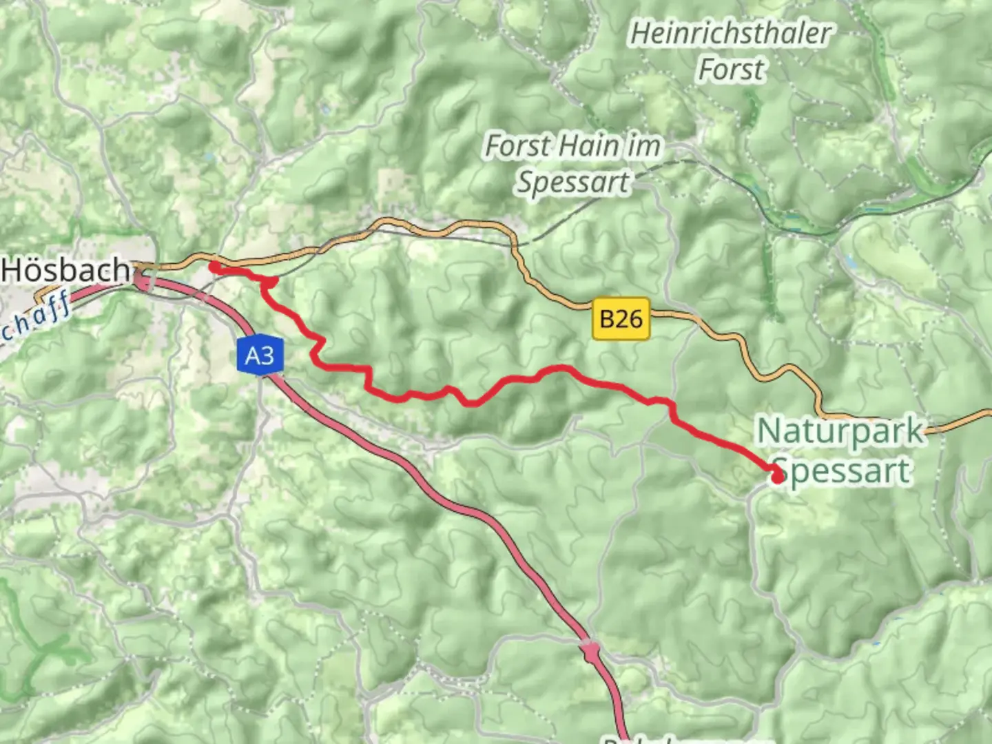 An image depicting the trail Hosbach to Rottenbuch Walk and its surrounding area.