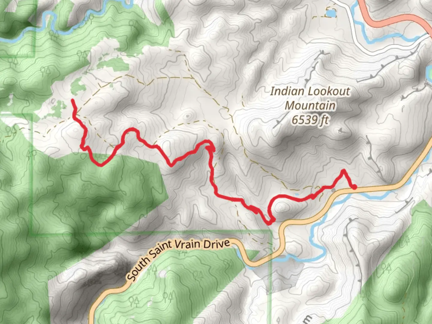 An image depicting the trail Night Hawk Trail and its surrounding area.