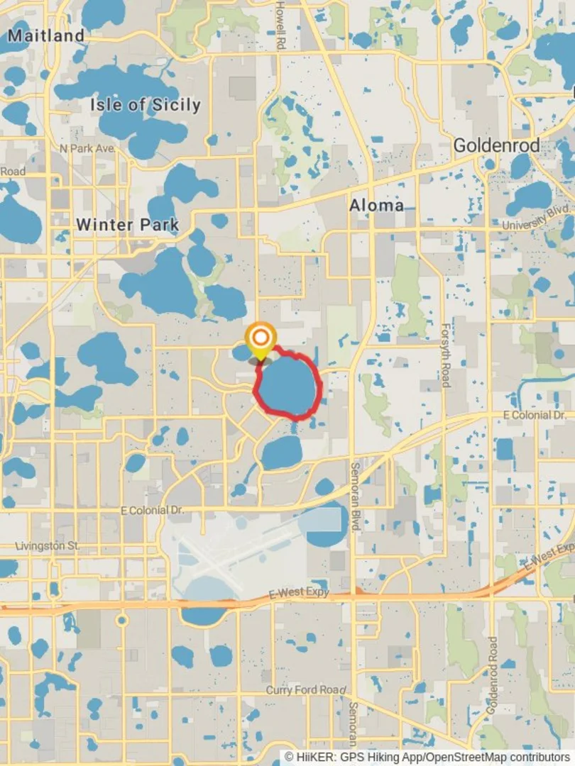 An image depicting the trail Lake Baldwin Park Loop Trail and its surrounding area.