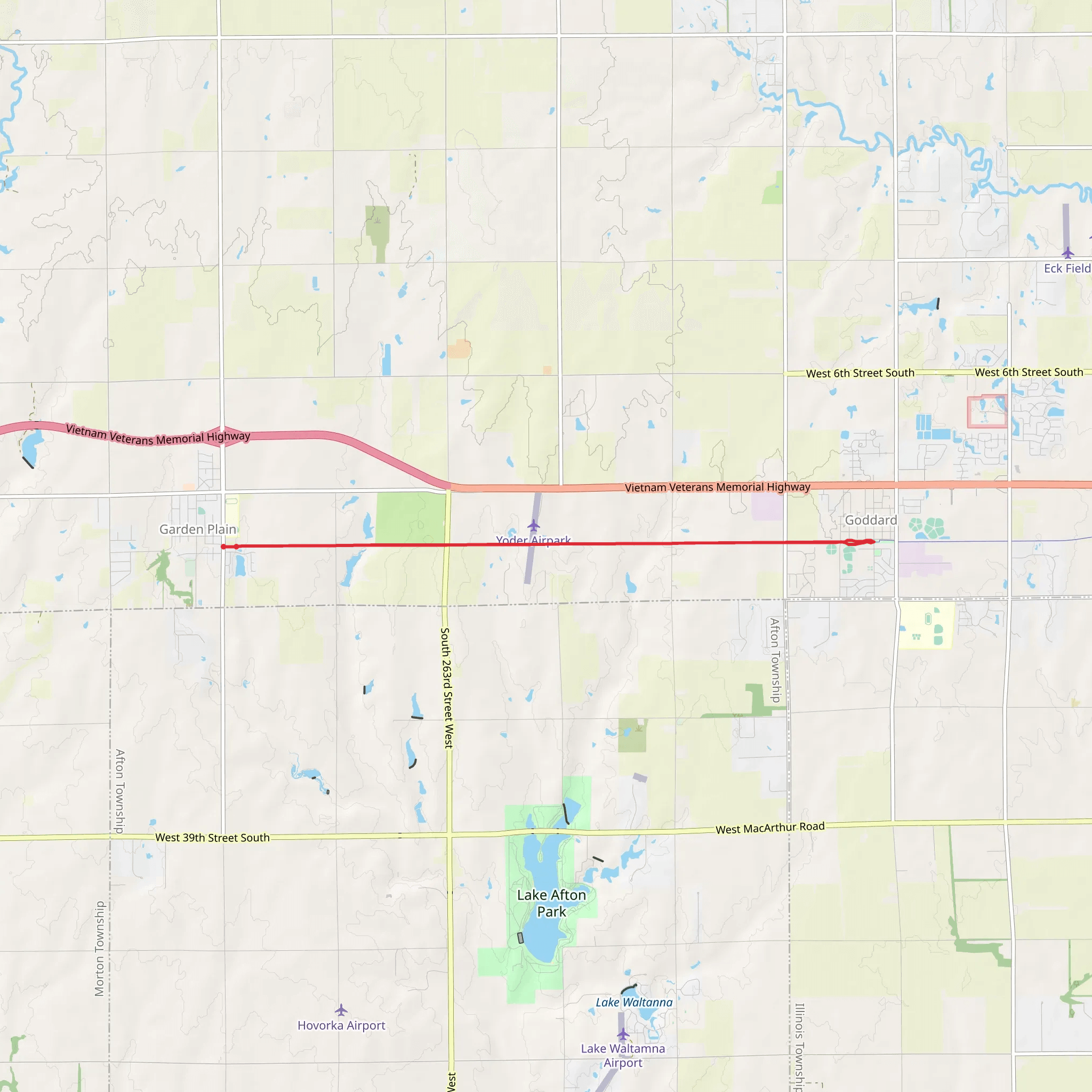 Lenial Park Walking Path Loop via Prairie Sunset Trail mobile static map