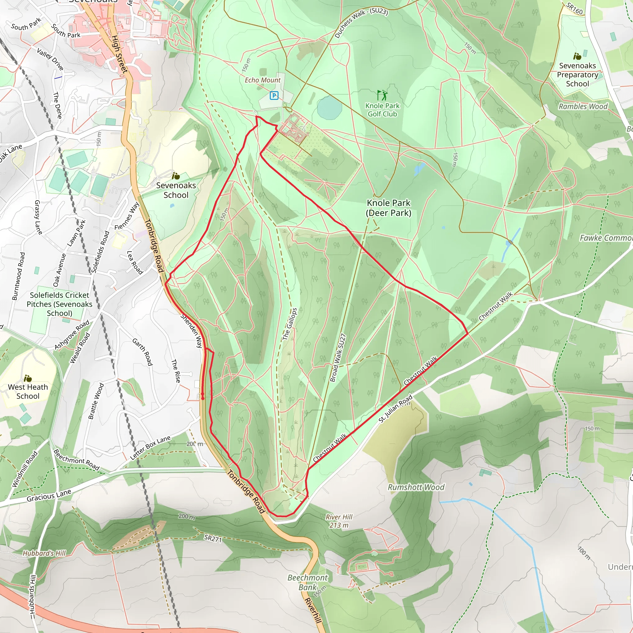 Knole Park Loop mobile static map