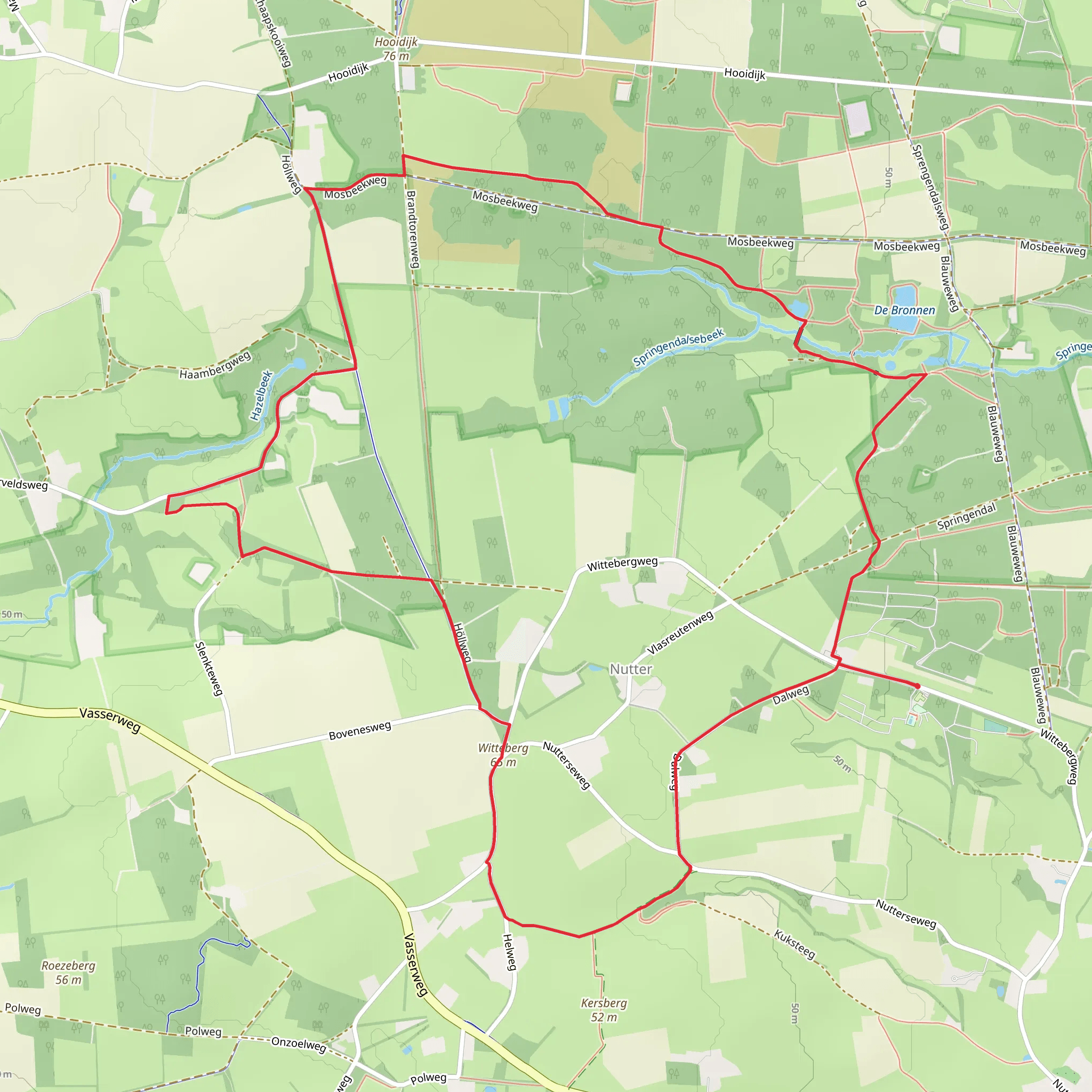 Hazelbekke, Landgoed Springendal and Grafheuvels Loop mobile static map