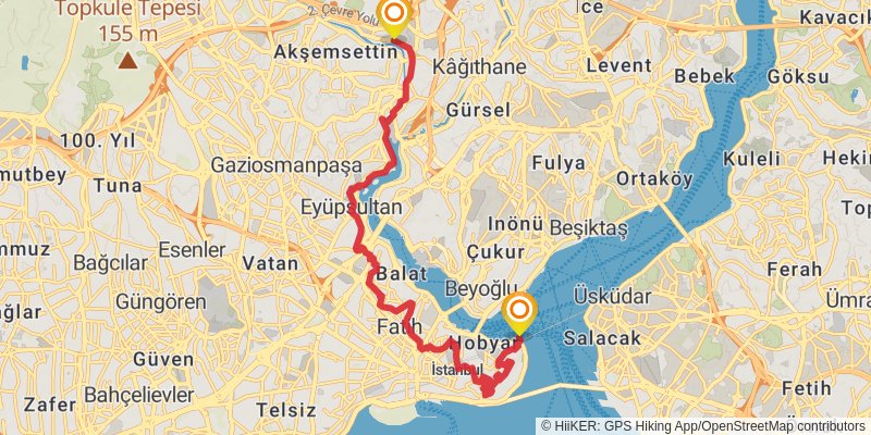 Sultans Trail stage 131 Map