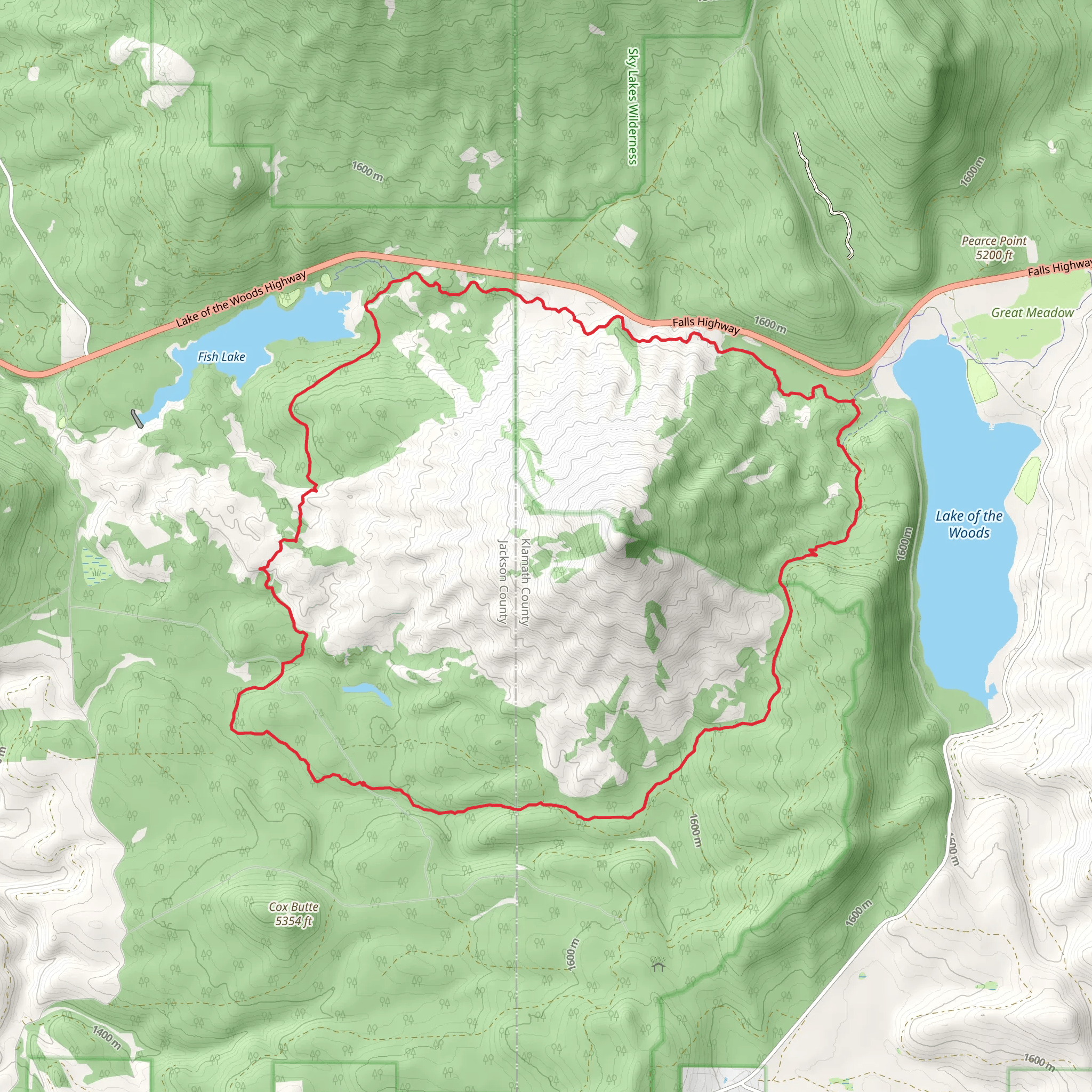 Brown Mountain and High Lakes Loop Trail mobile static map