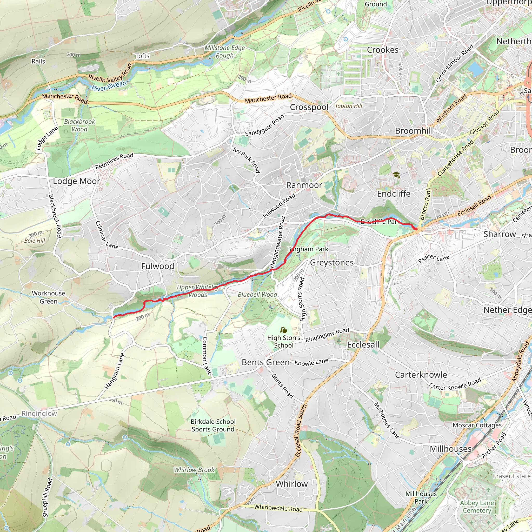 Endcliffe Park Walk mobile static map