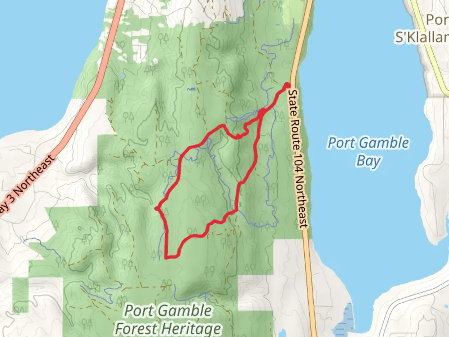 An image depicting the trail Stumps, Ewok and The Hood Loop and its surrounding area.