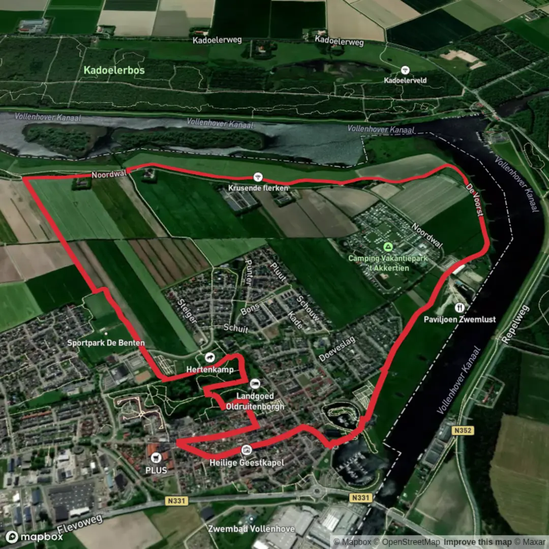 An image depicting the trail Water Reijkpad and Christoffelpad Loop and its surrounding area.
