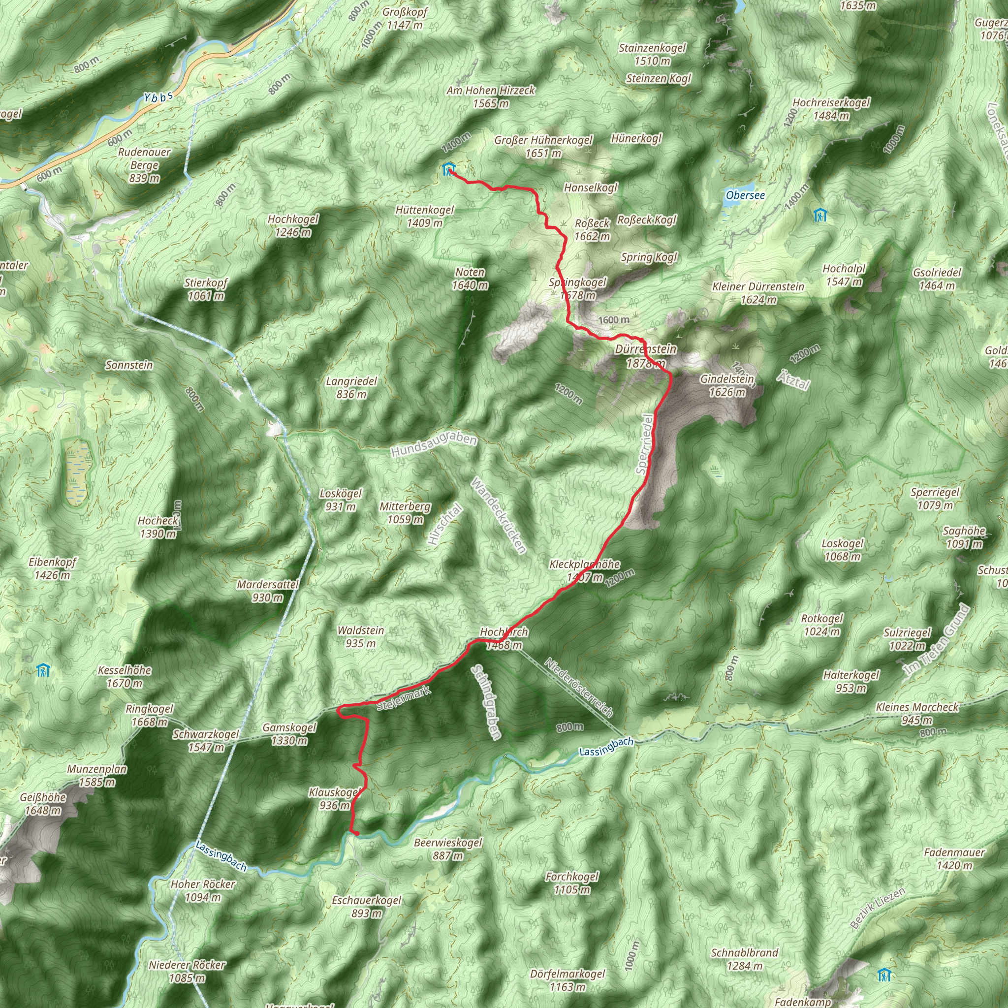 Dürrenstein from Wildalpen mobile static map