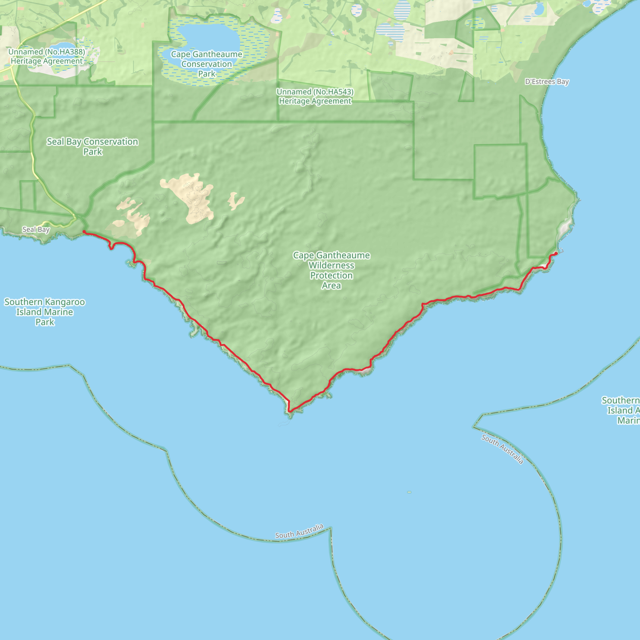 Cape Gantheaume Coastal Trek mobile static map
