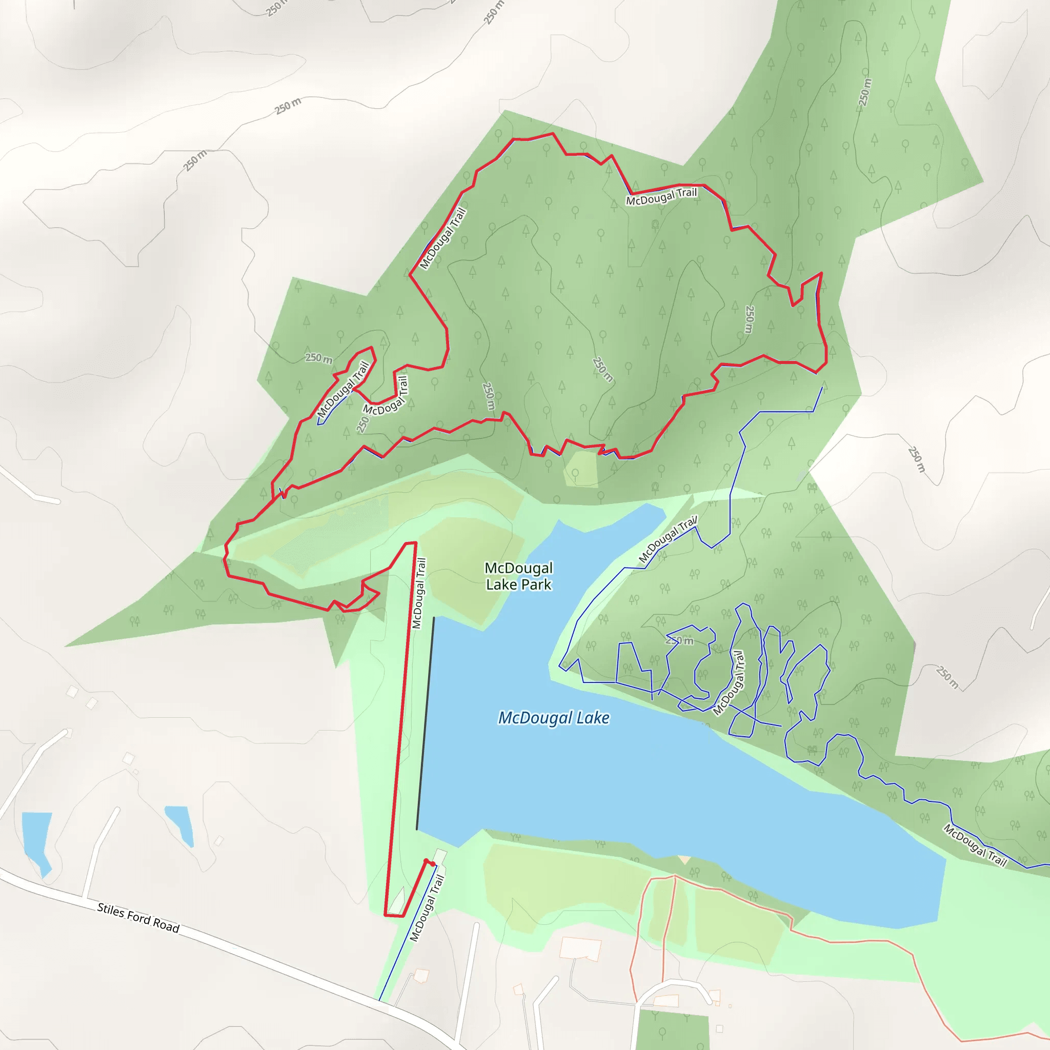 McDougal Lake and McDougal Loop Trail mobile static map