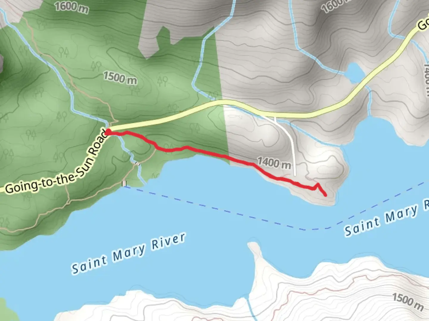 An image depicting the trail Piegan Pass and its surrounding area.