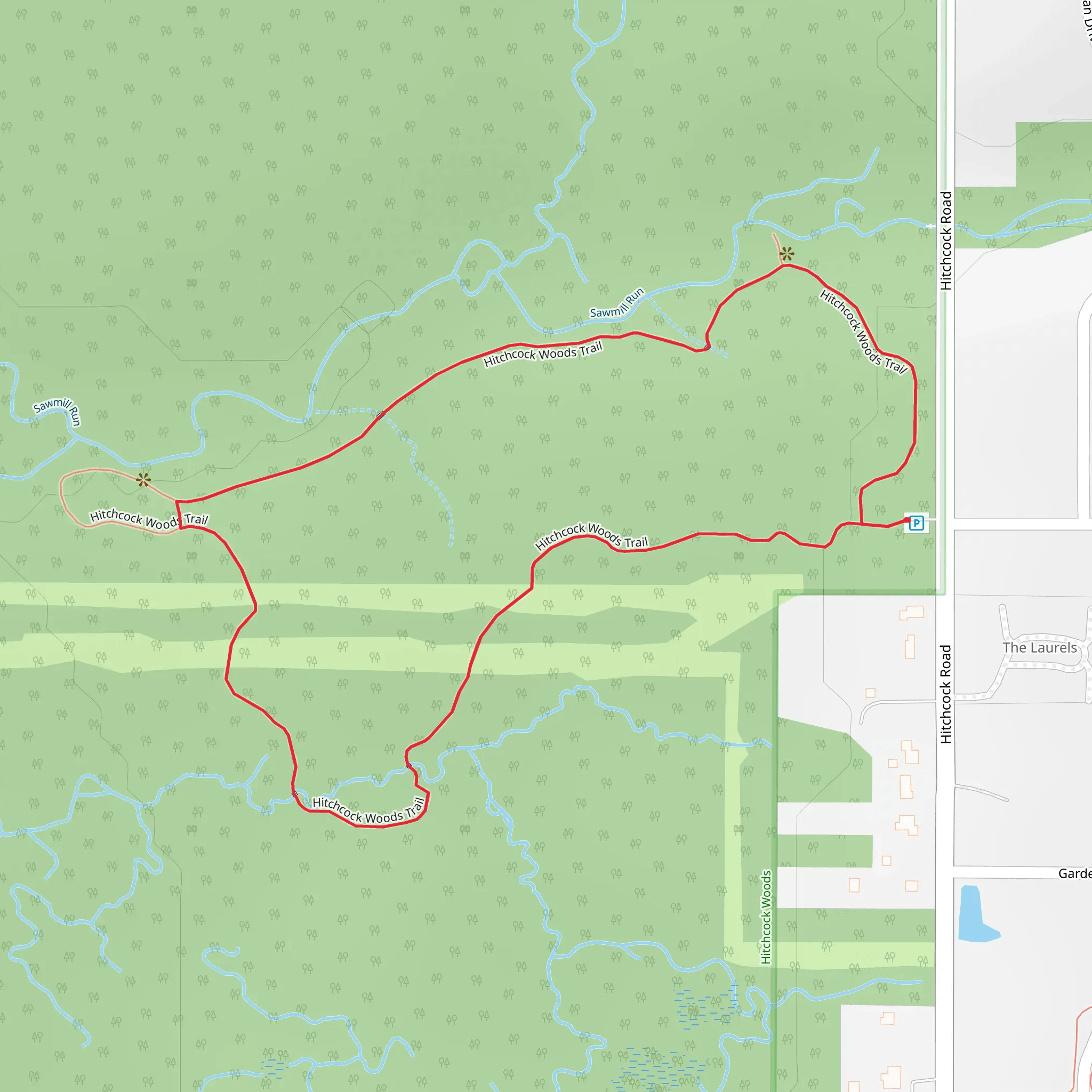 Hitchcock Woods Loop Trail mobile static map