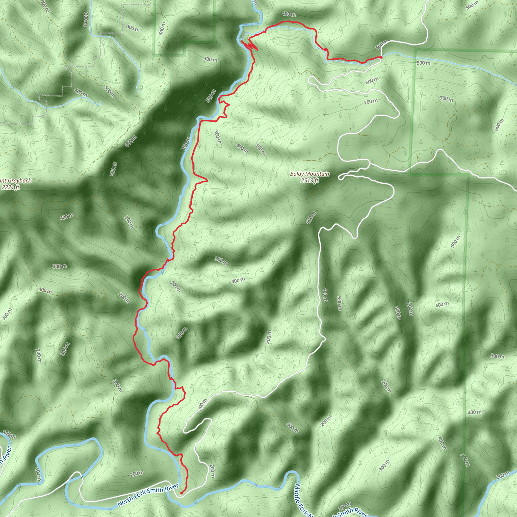 Kentucky Falls Trail mobile static map