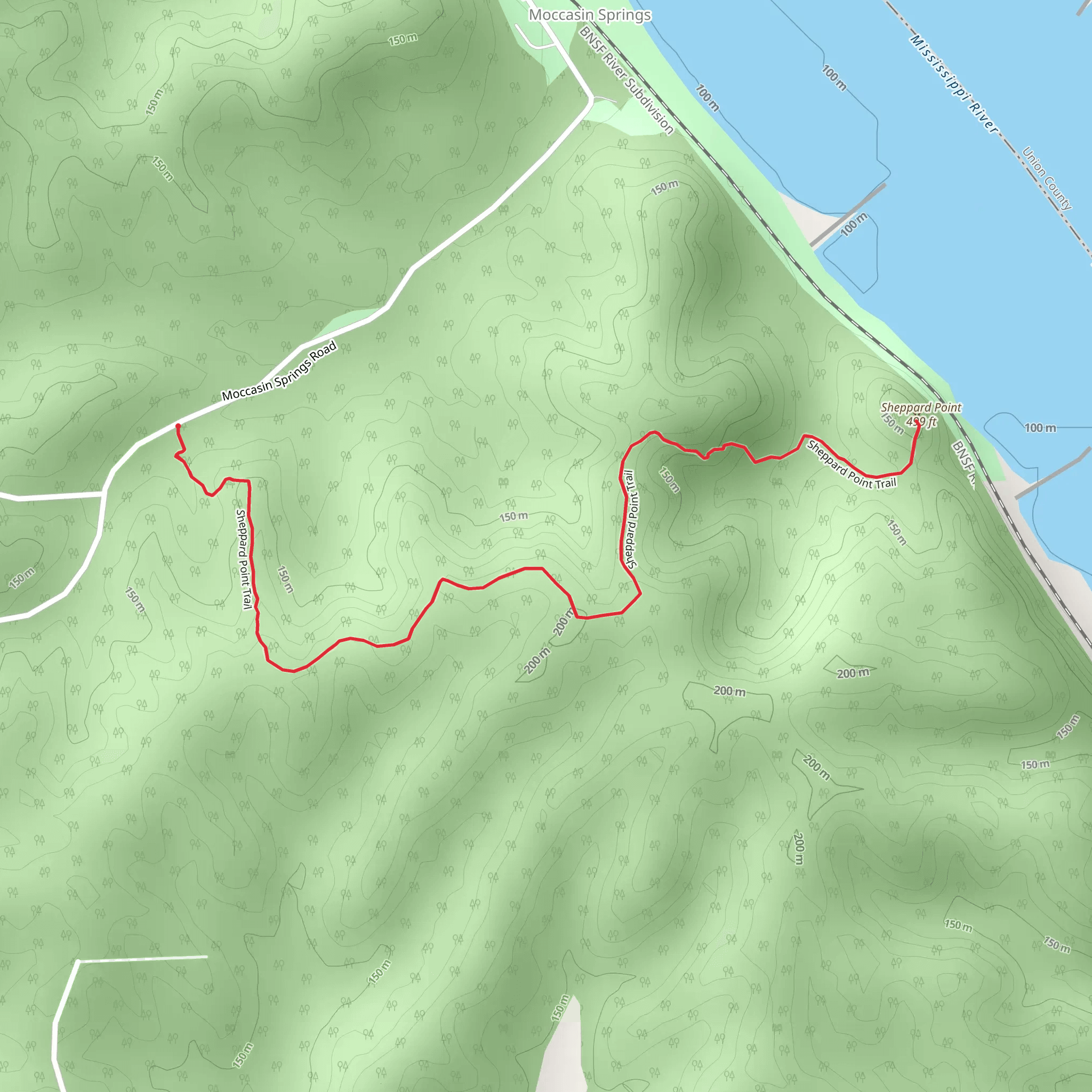 Sheppard Point Trail mobile static map