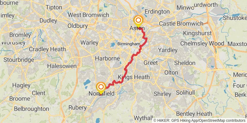 Birmingham Greenway stage 2 Map