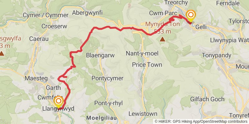 Wales Cistercian Way stage 5 Map