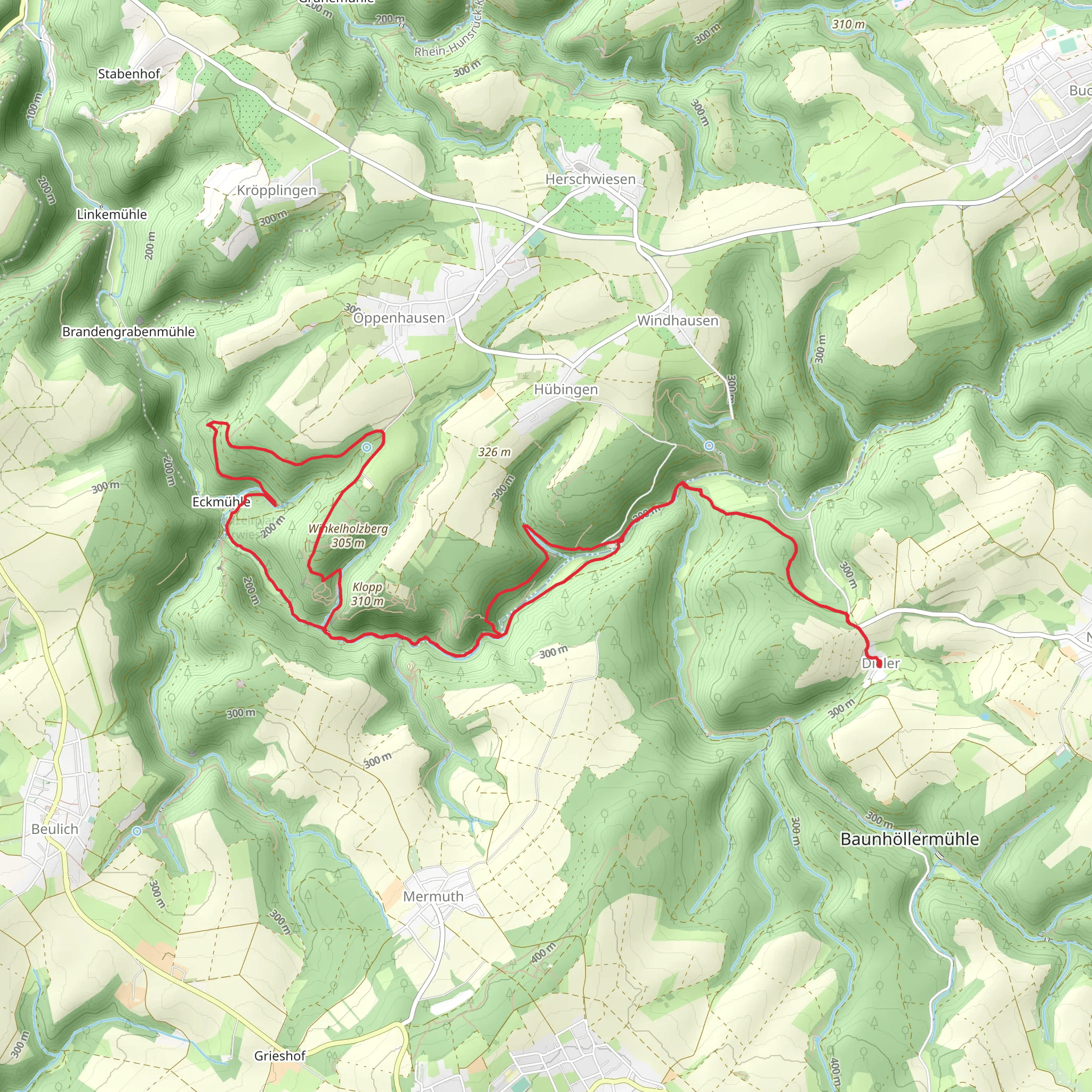 Dieter to Eckmuhle Loop via Rauschenmuhle mobile static map