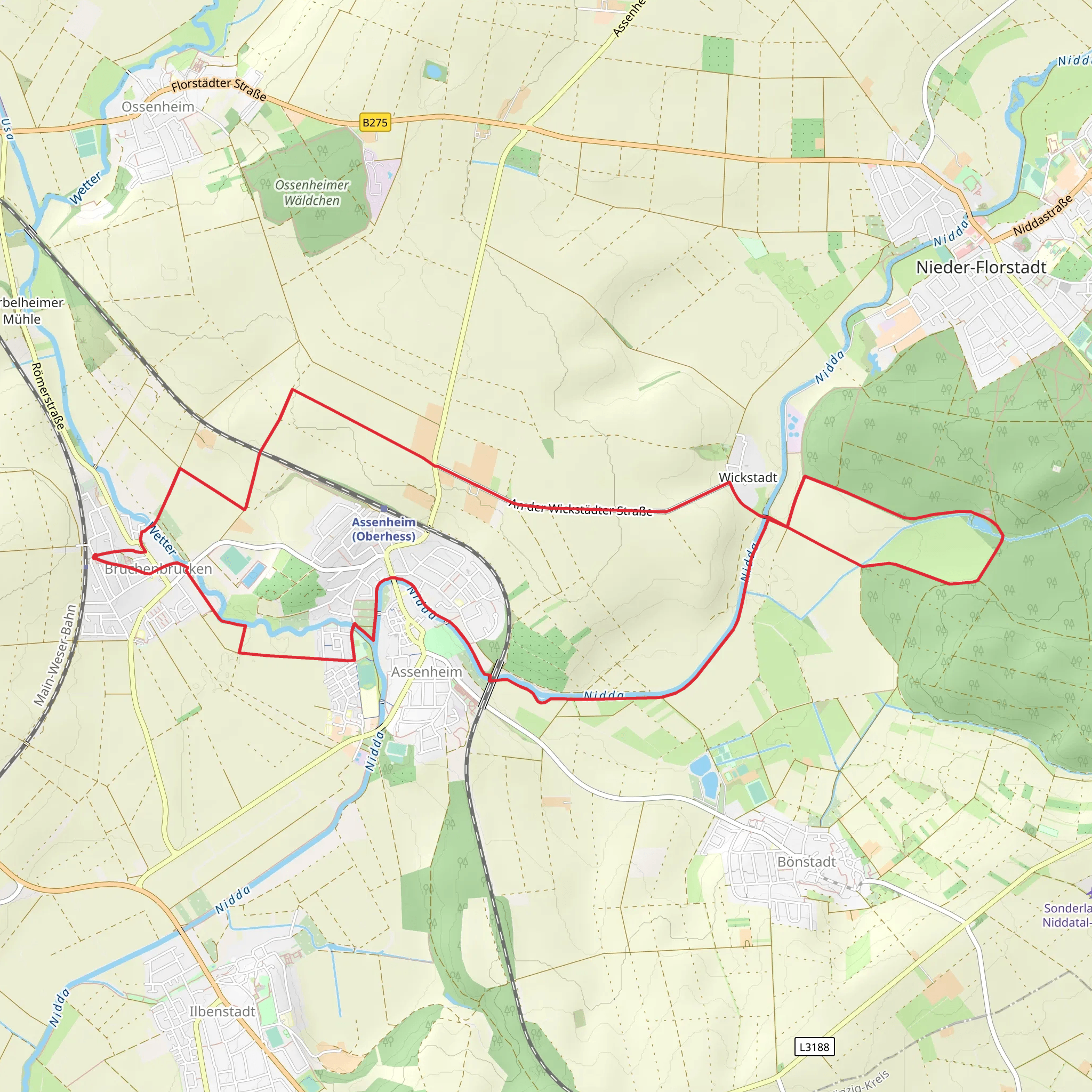 Bruchenbrucken and Sternbacher Kirche Loop mobile static map
