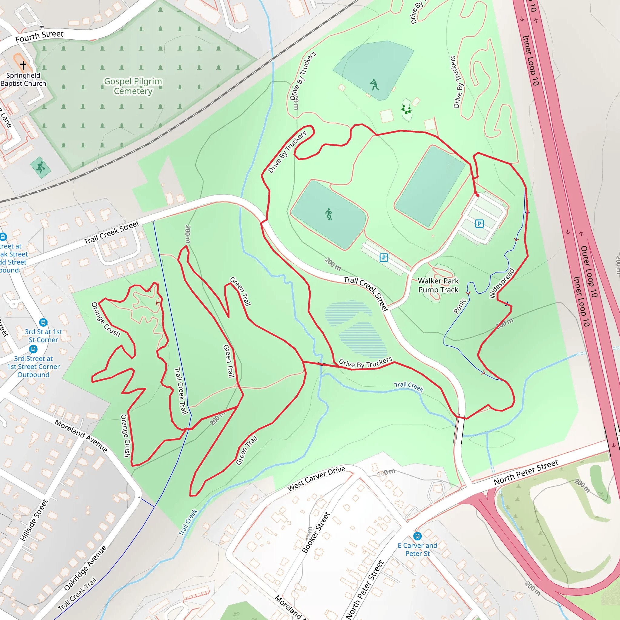 Widespread and Green Loop in Walker Park Loop mobile static map