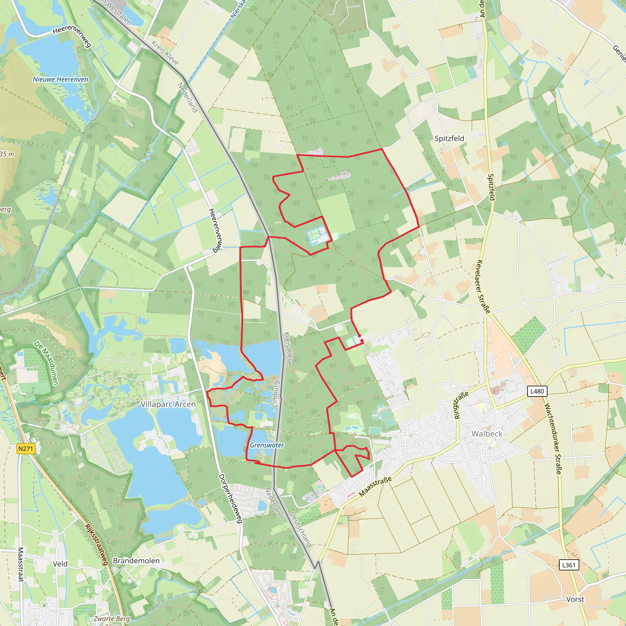 Grenswater via Walbeck Rundweg and Grenzlandweg mobile static map