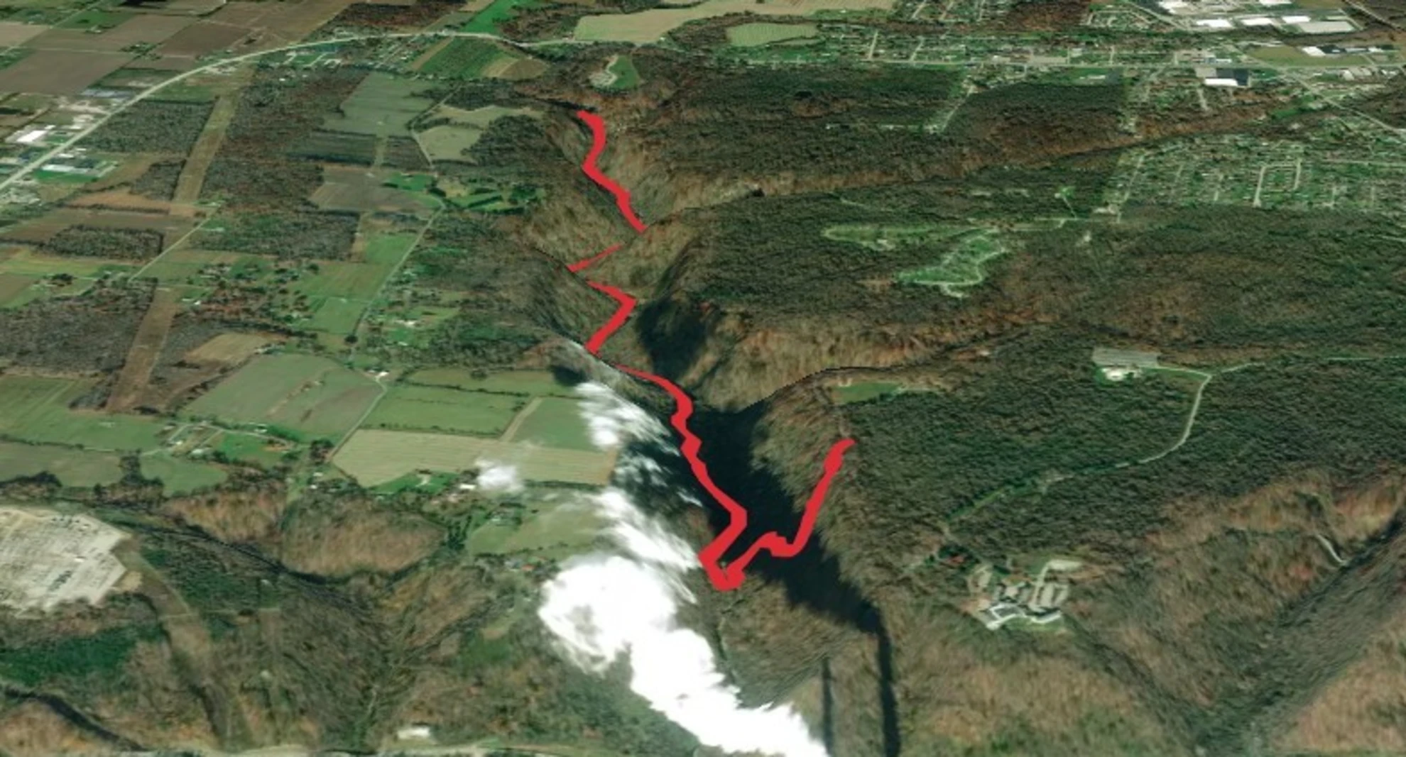 An image depicting the trail Walk along Big Clifty Creek and its surrounding area.