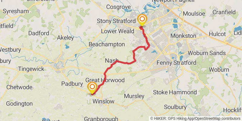 Midshires Way stage 3 Map