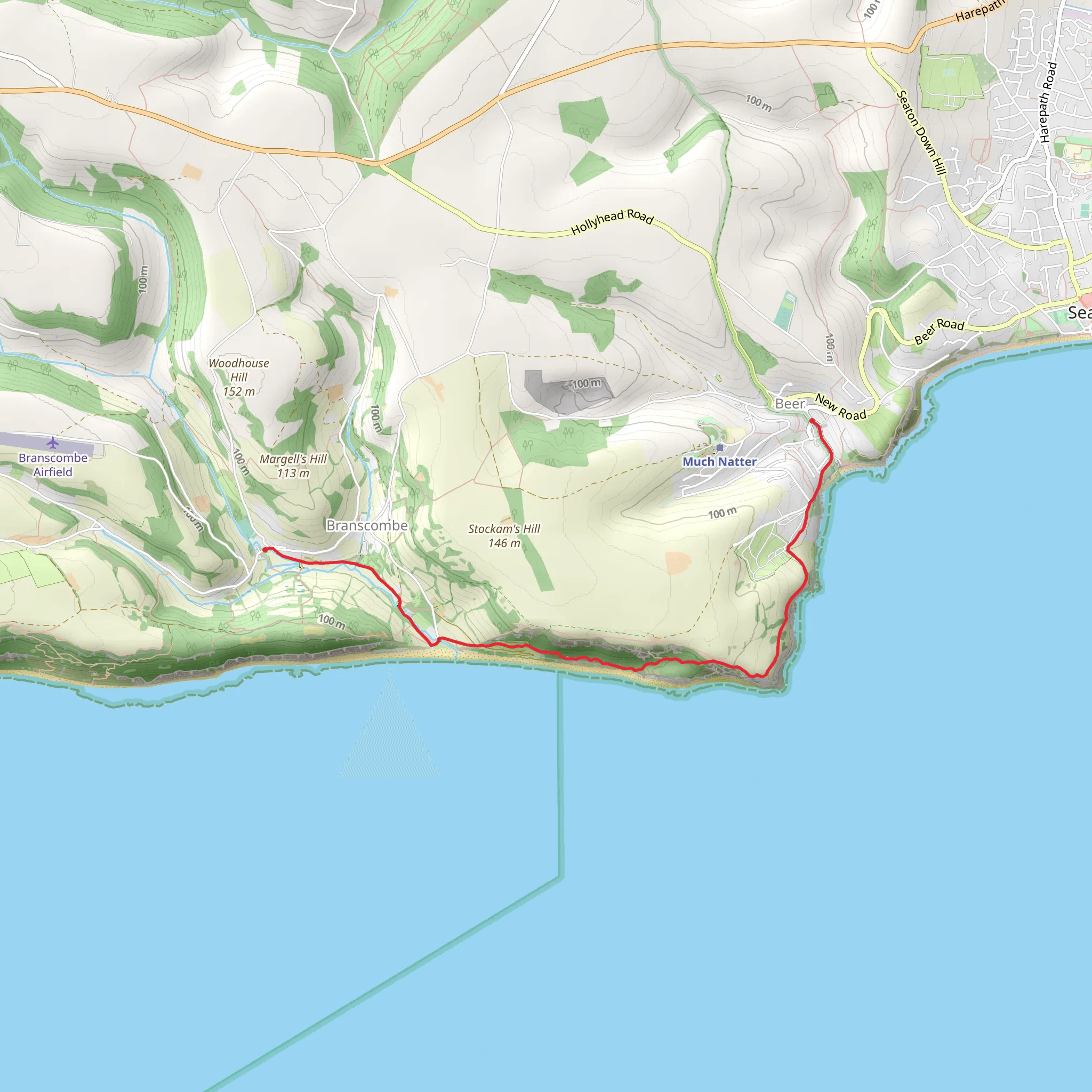 Branscombe to Beer Walk mobile static map