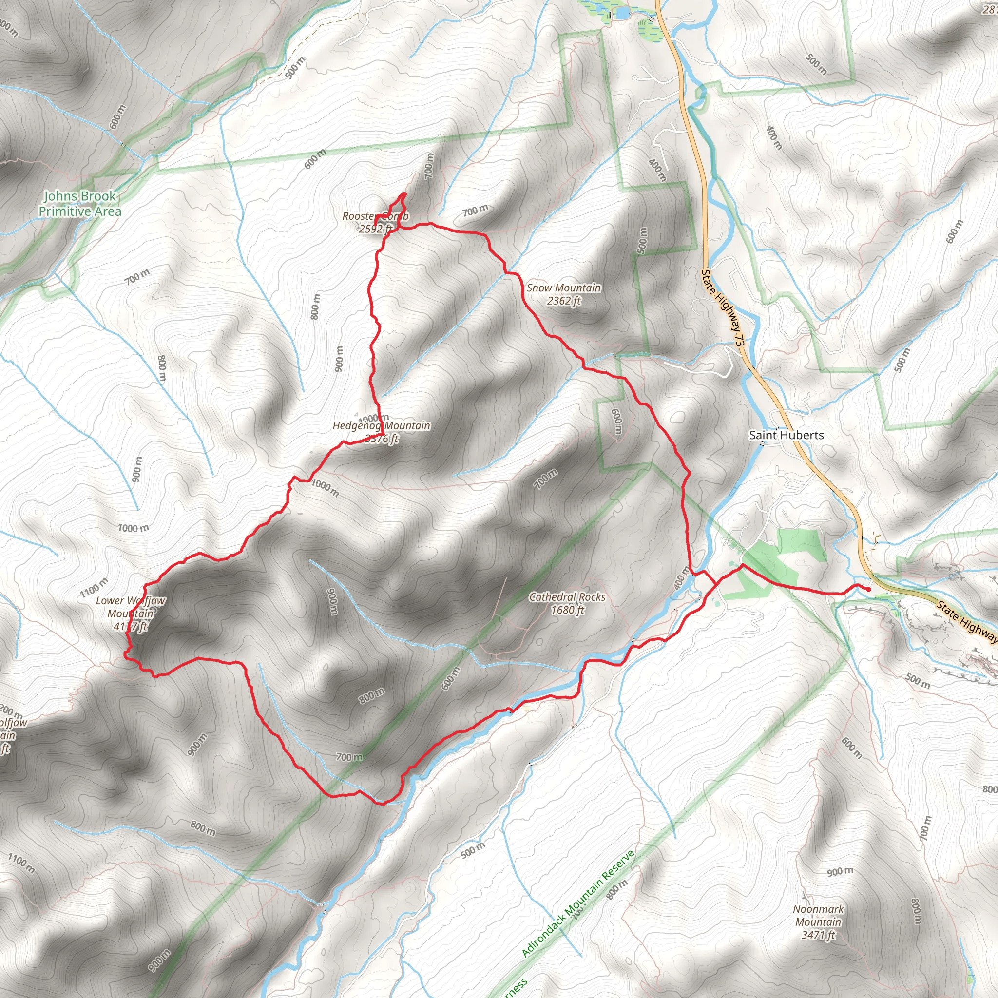 Rooster Comb and Hedgehog Mountain Loop via WA White Trail mobile static map