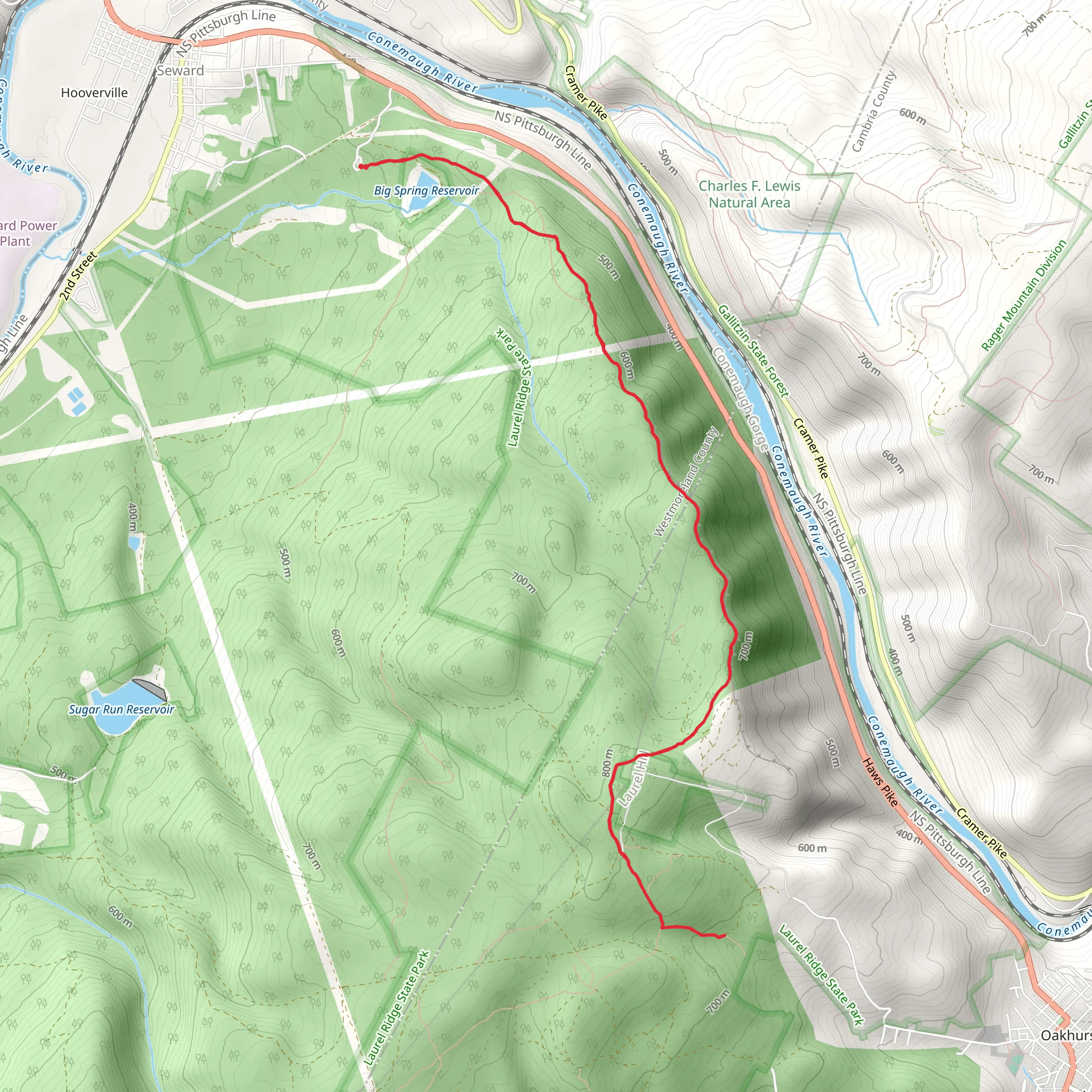 LHHT Decker Avenue Shelter Trail mobile static map