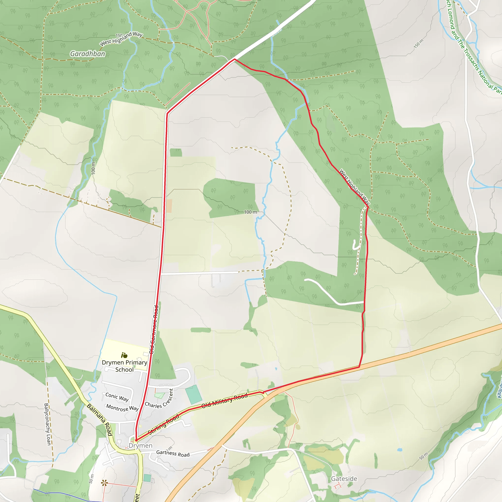 West Highland and Rob Roy Way Circular mobile static map