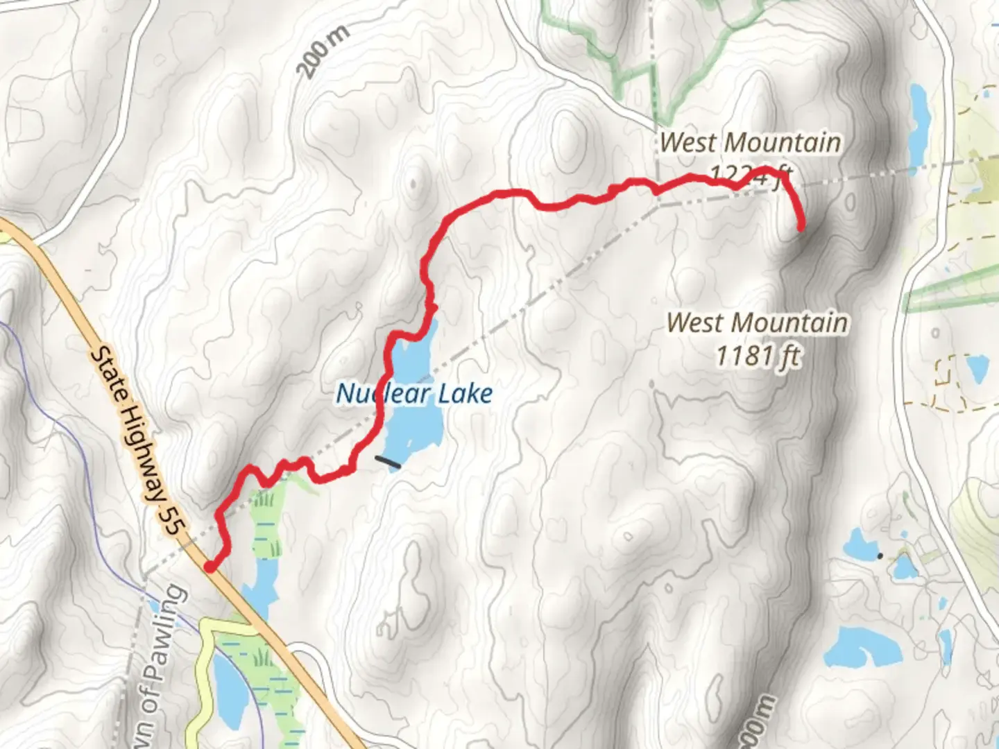 An image depicting the trail West Mountain and Nuclear Lake Trail and its surrounding area.