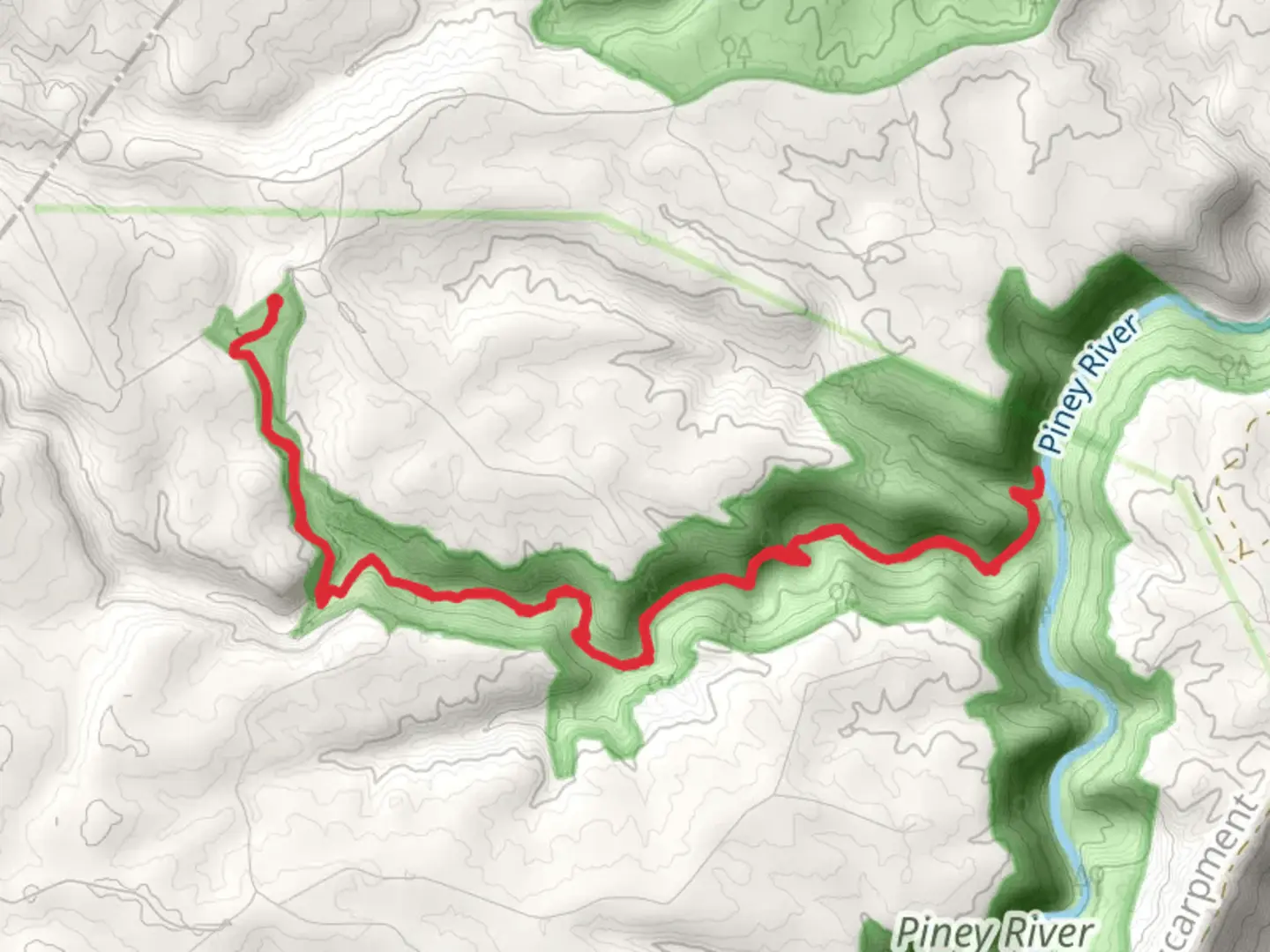 An image depicting the trail Duskin Branch Trail and its surrounding area.