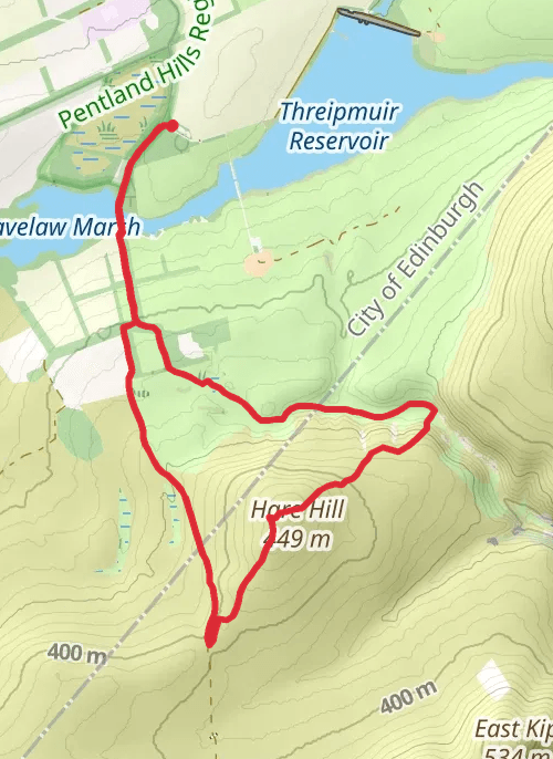 Hike on Hare hill mobile static map