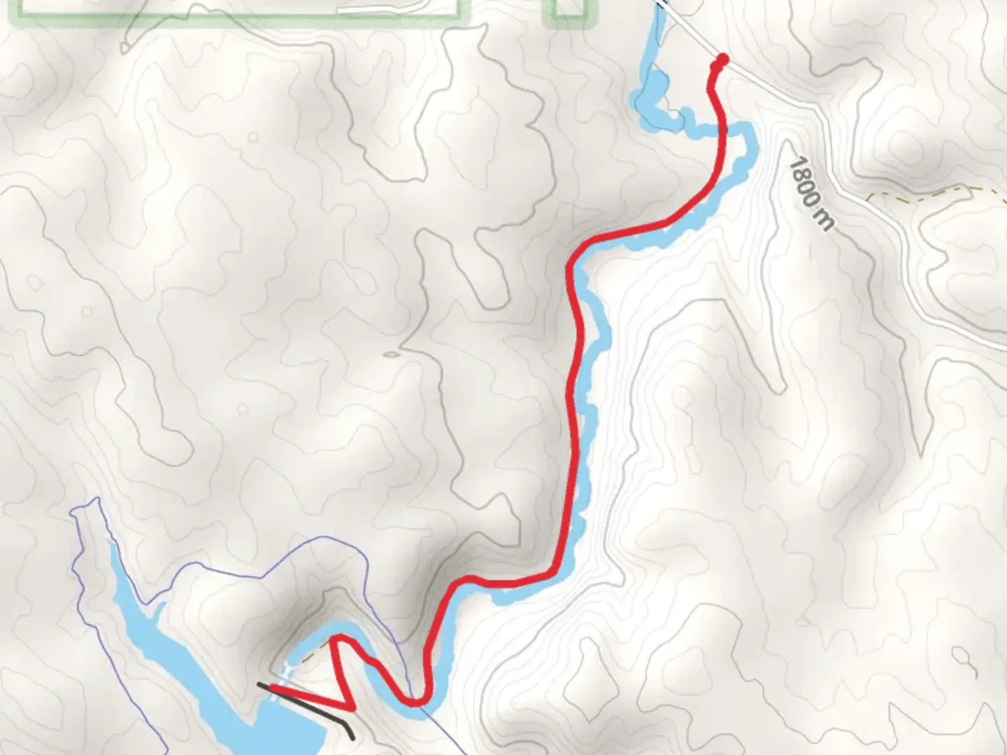 An image depicting the trail Deerfield Lake via Dutchman Road and its surrounding area.