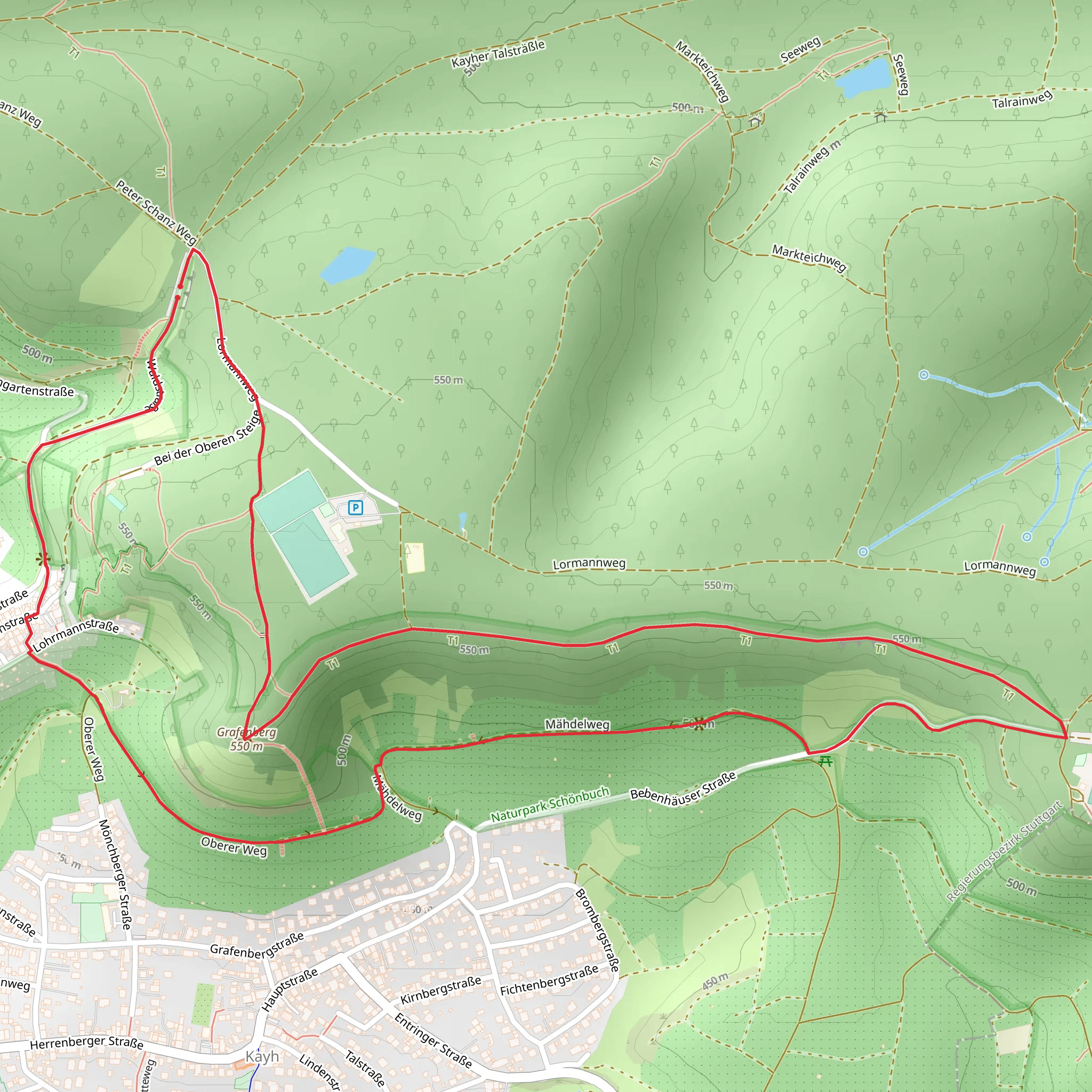 Grafenberg Loop via SchönbuchTrauf mobile static map