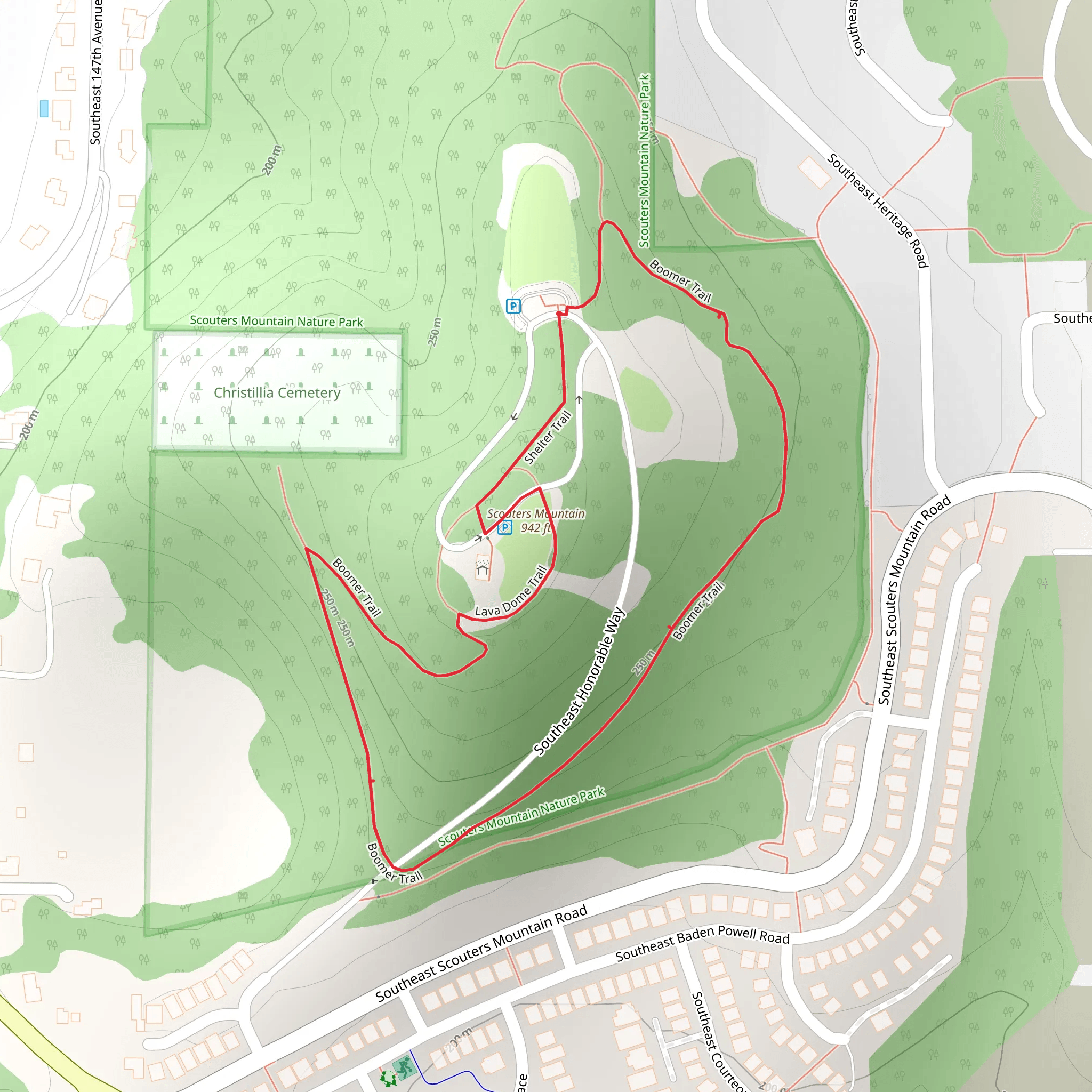 Scouter Mountain and Boomer Loop Trail mobile static map