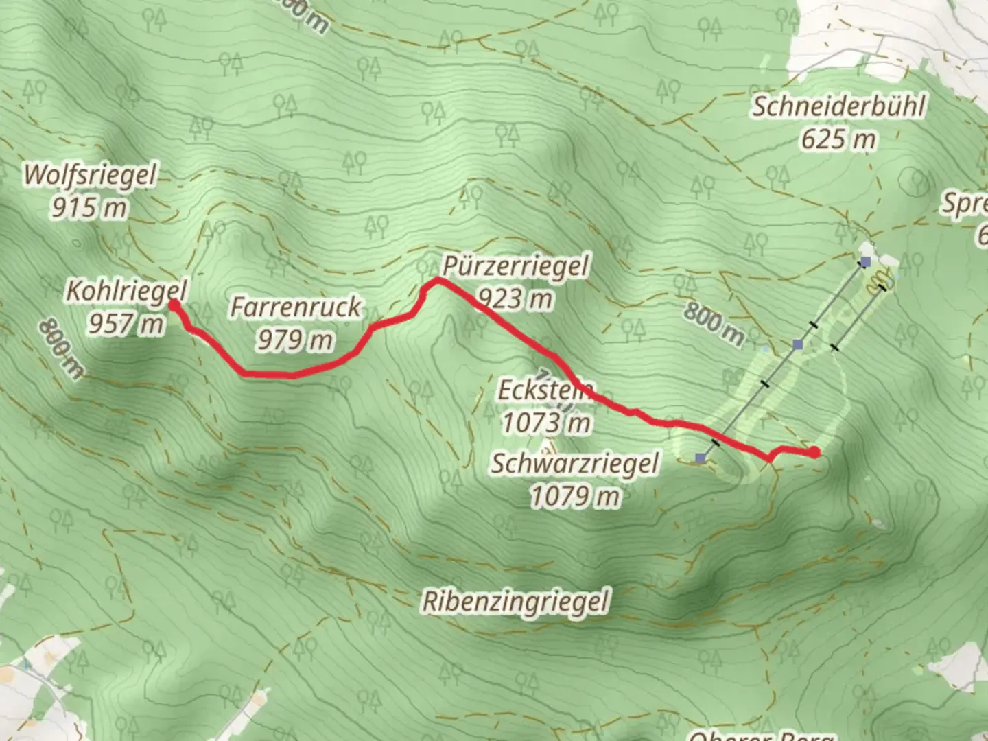 An image depicting the trail Neuweg and Baierweg Walk and its surrounding area.
