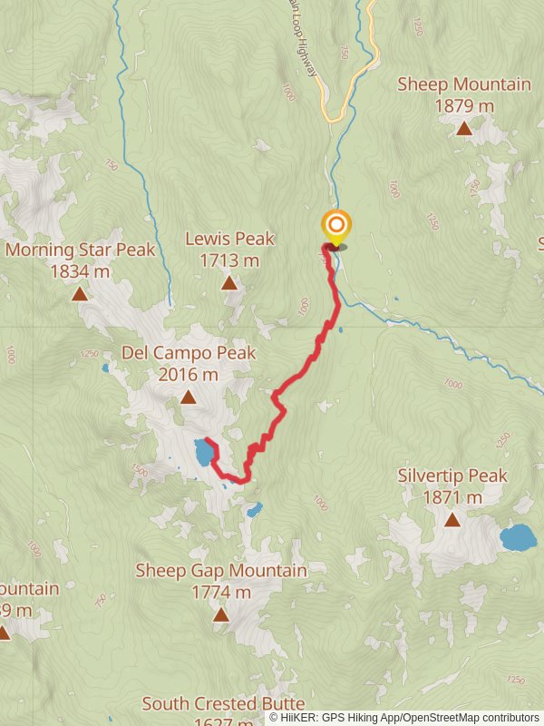 Weeden Creek Trail to Foggy Lake mobile static map