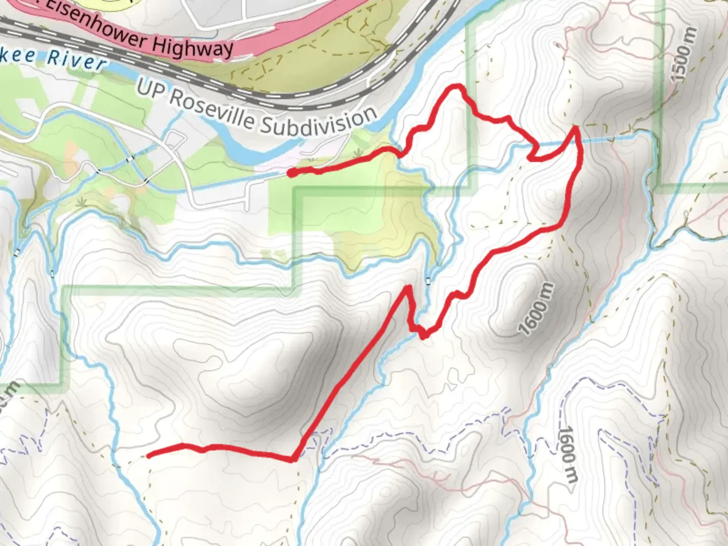 An image depicting the trail Hunter Foothill Road and its surrounding area.