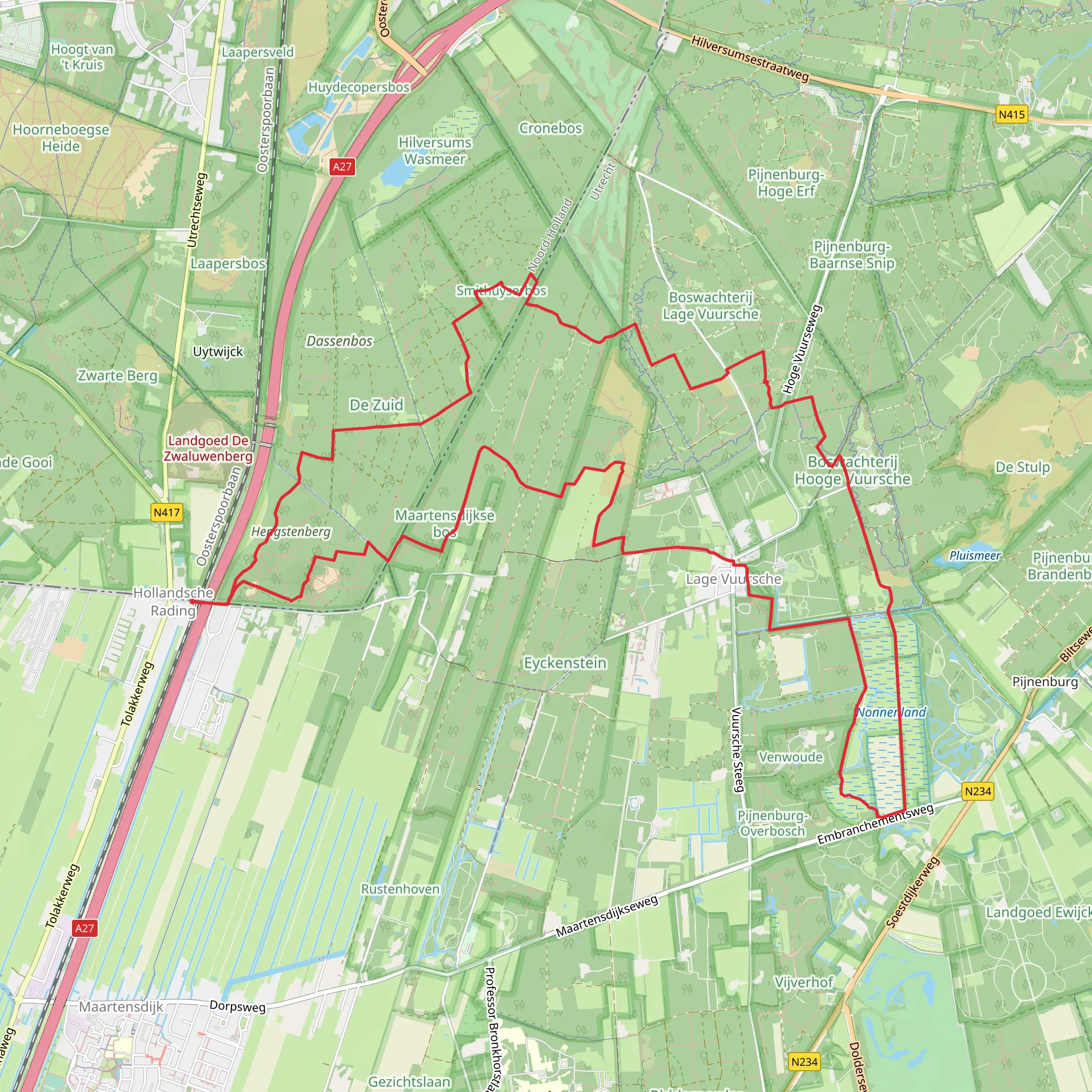 Erfgooriers Route and Kasteeltuin Loop mobile static map