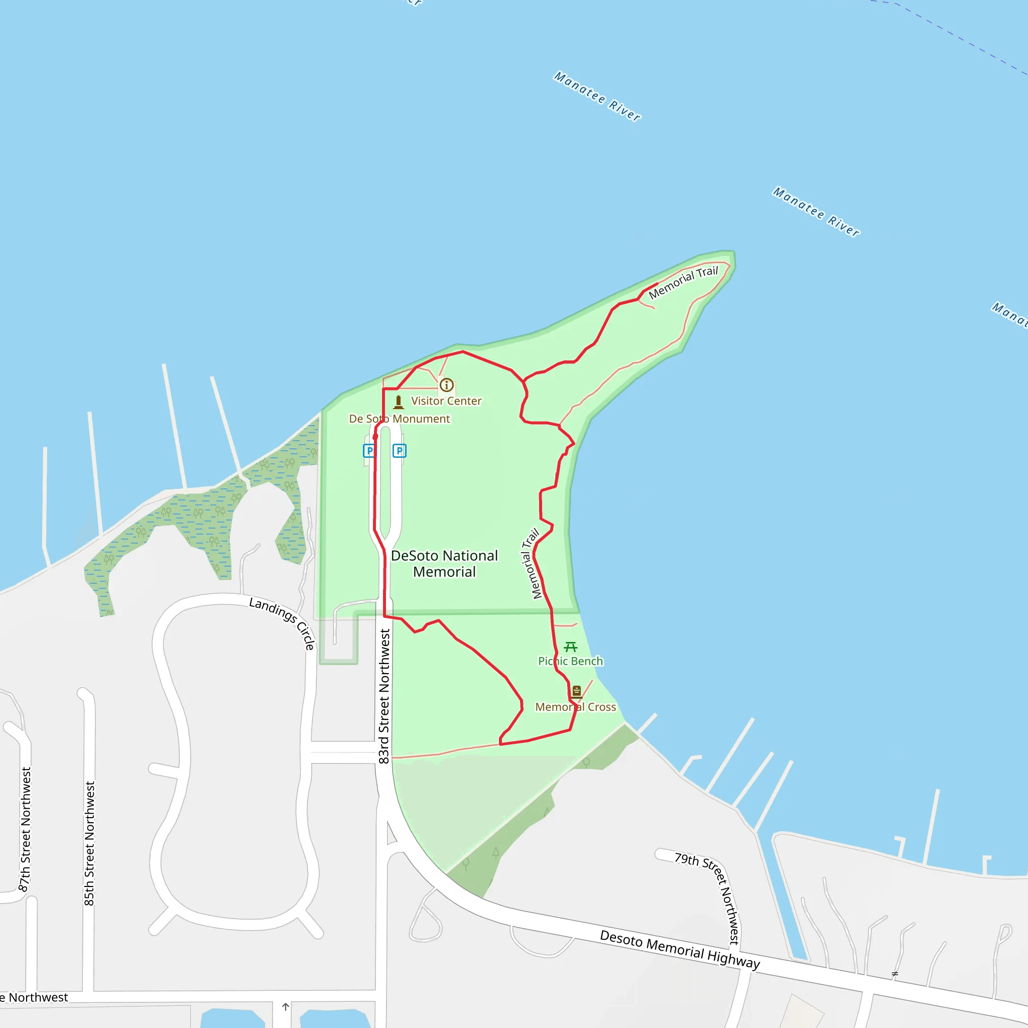 Desoto Memorial Highway Loop mobile static map