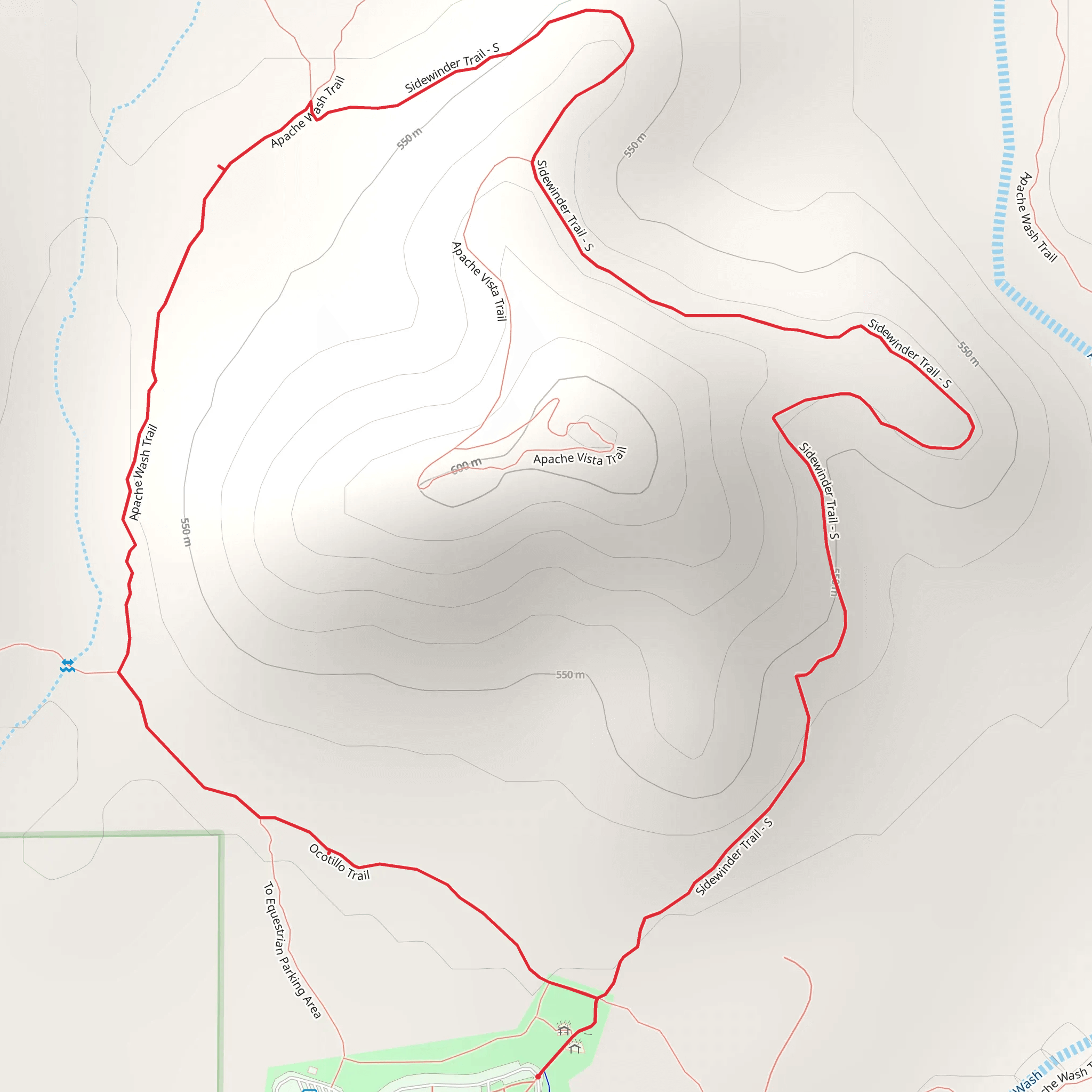 Sidewinder and Apache Wash Loop Trail mobile static map