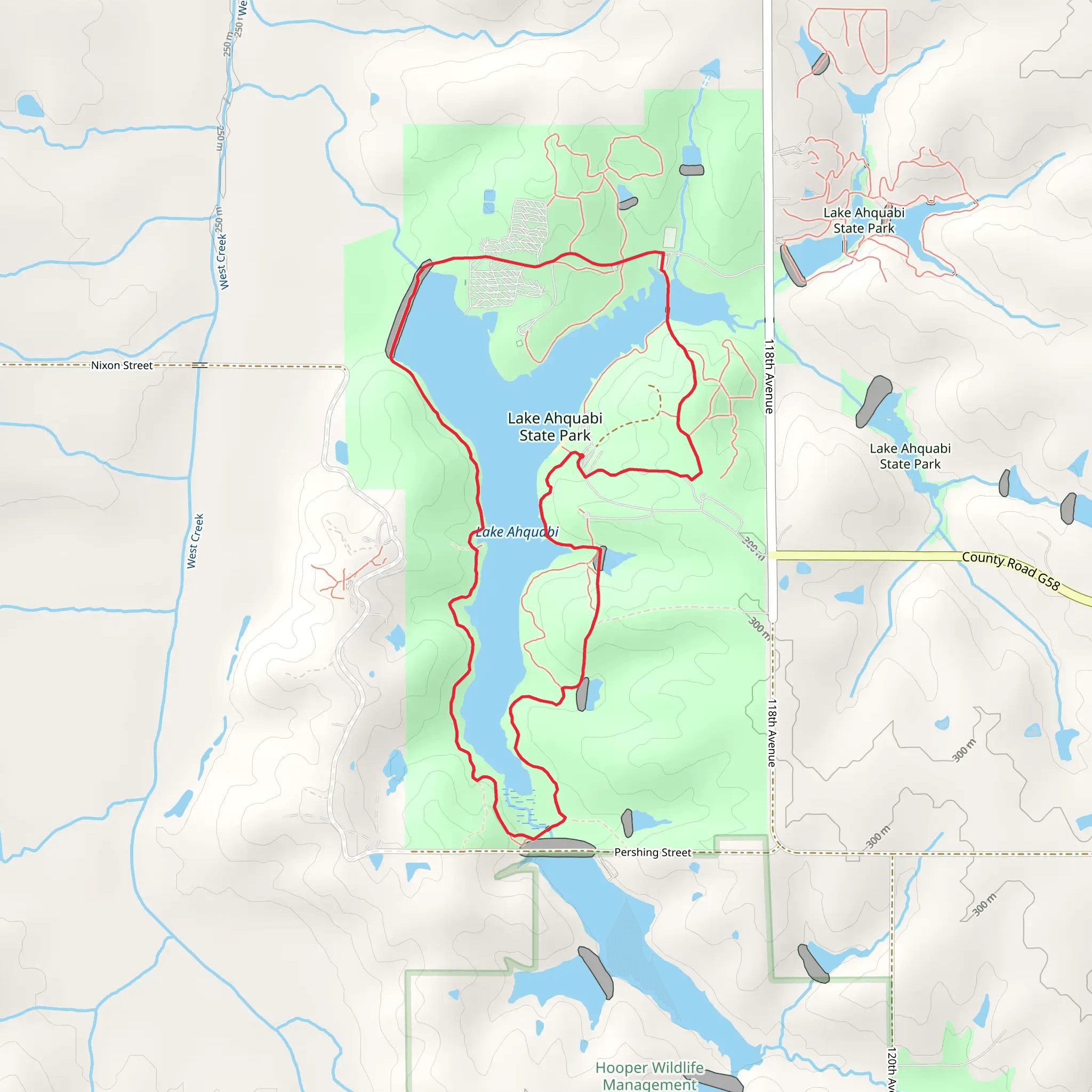 Lake Ahquabi Loop mobile static map
