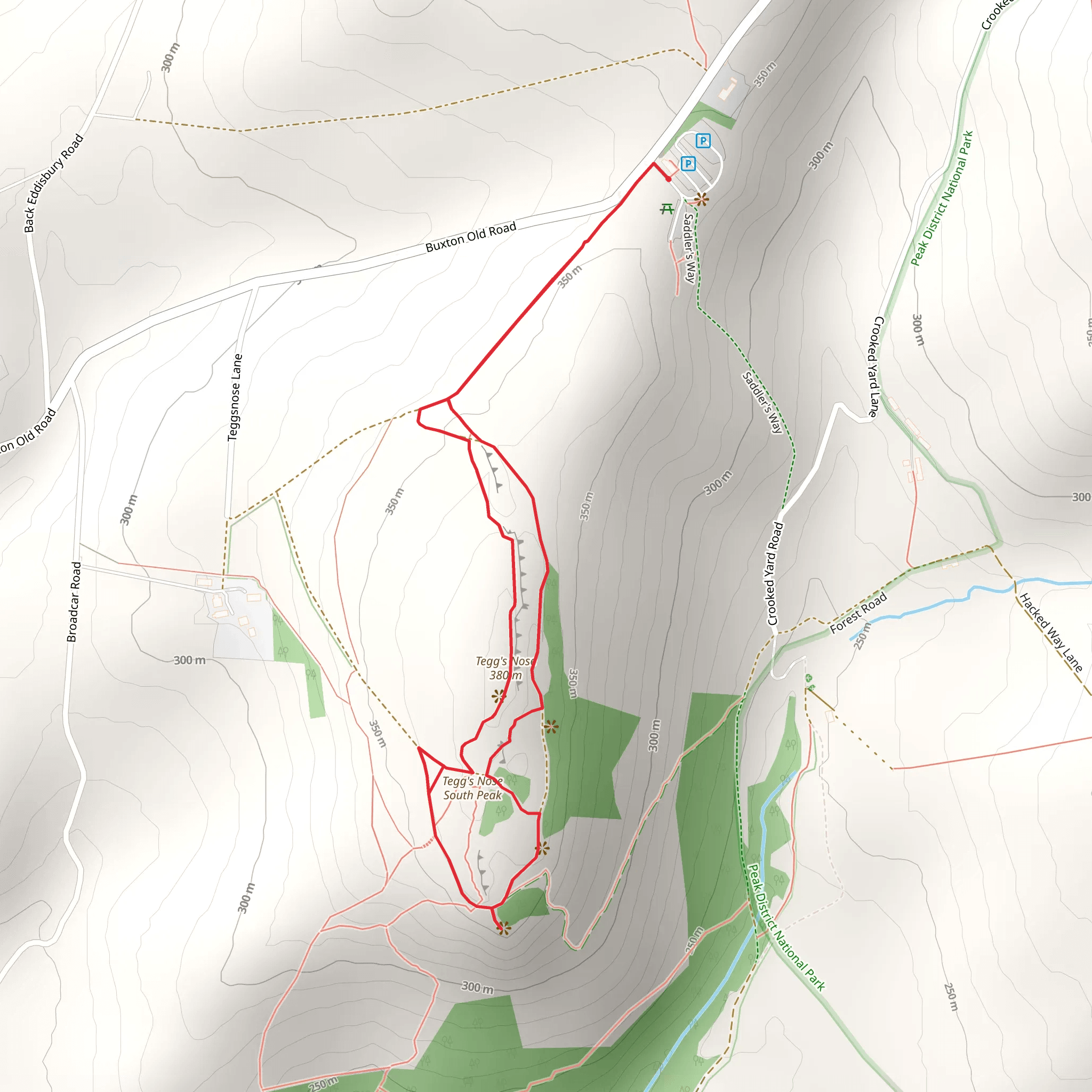 Tegg's Nose Peak Loop mobile static map