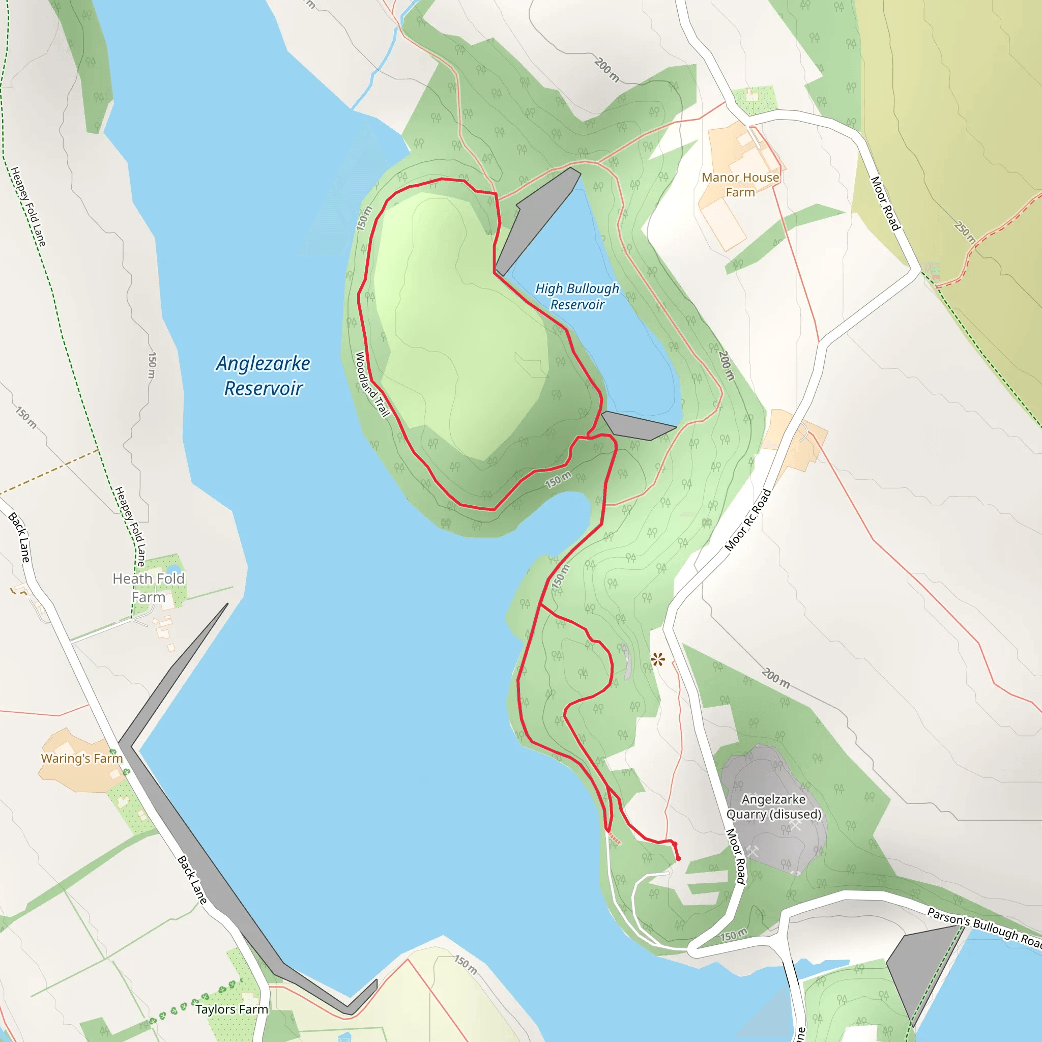 Loop beside Anglezarke Reservoir mobile static map