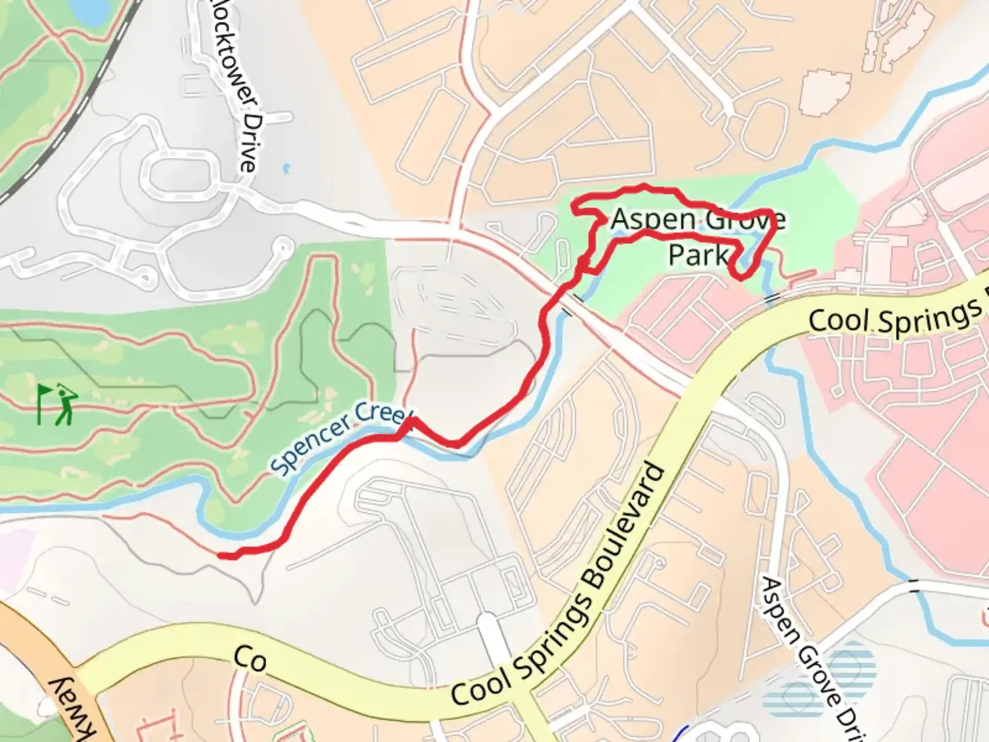 An image depicting the trail Aspen Grove Park Loop and its surrounding area.