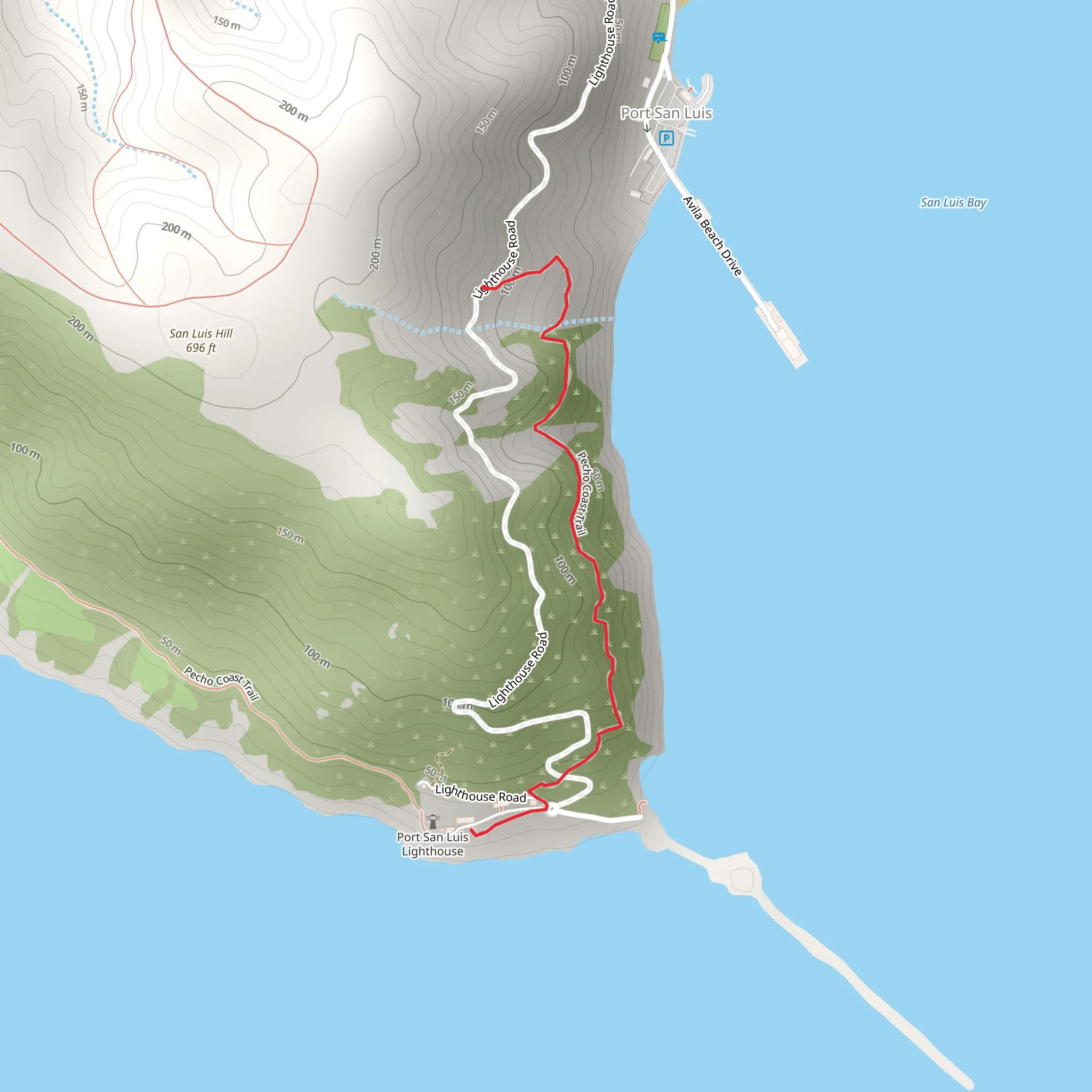 Pecho Coast Trail mobile static map